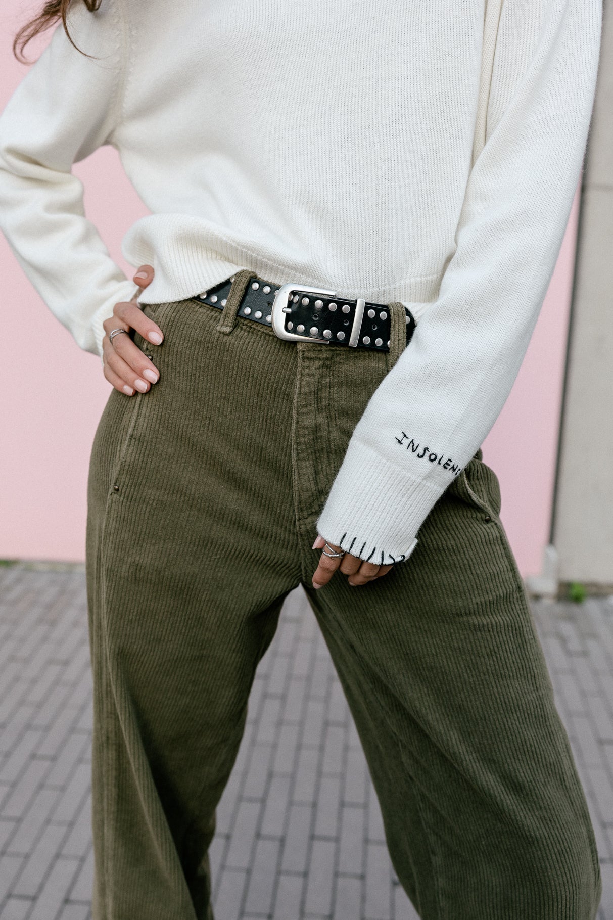 Pantalon en velours Femme Rosalia Veluto forest night | Freeman T. Porter