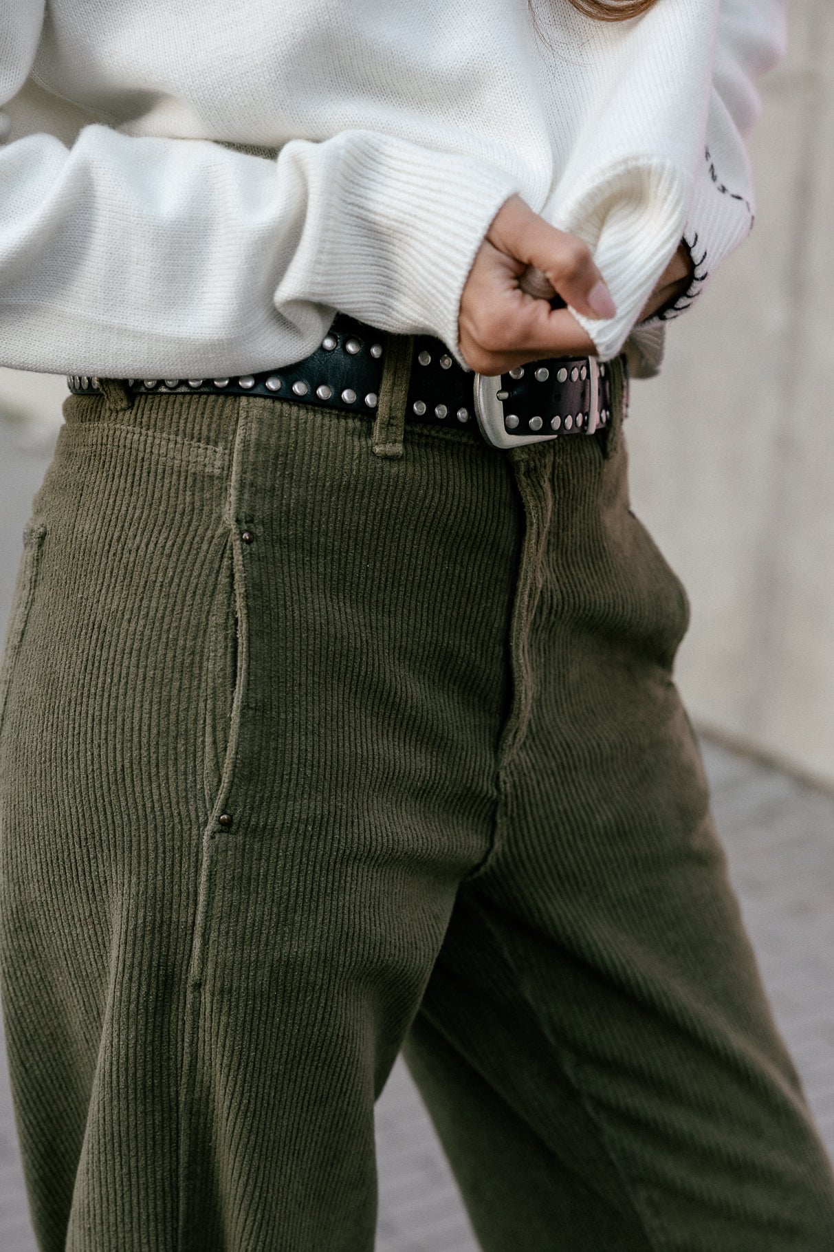 Pantalon en velours Femme Rosalia Veluto forest night | Freeman T. Porter