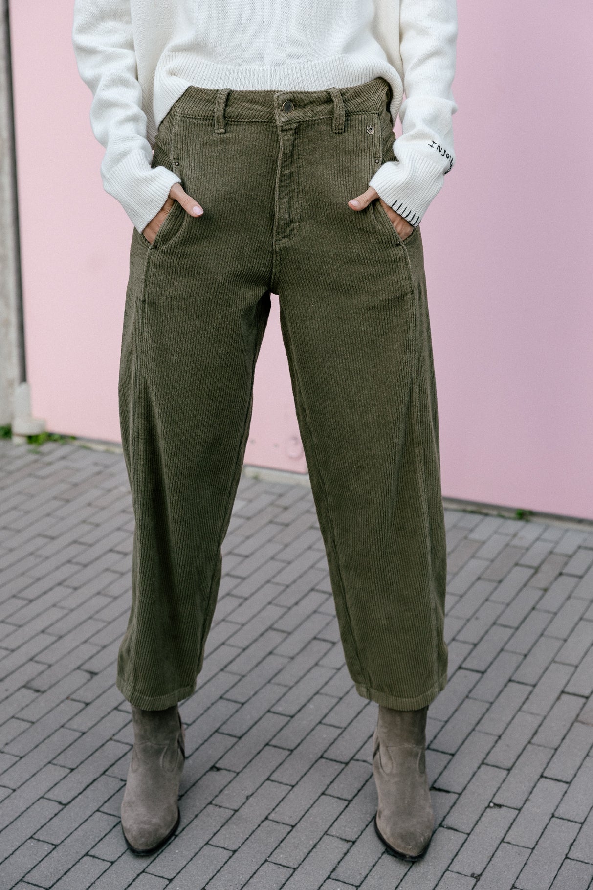 Pantalon en velours Femme Rosalia Veluto forest night | Freeman T. Porter
