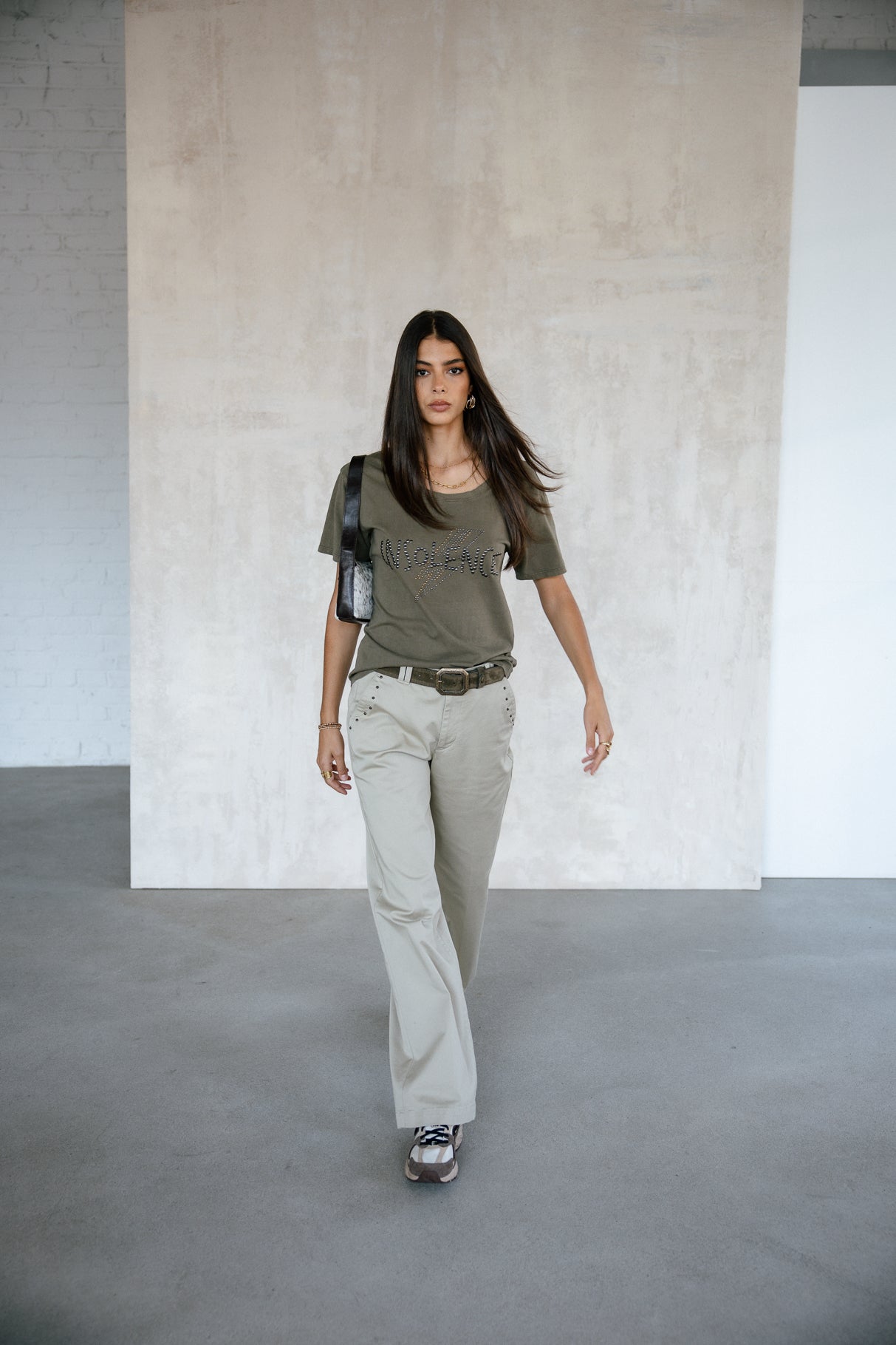 Pantalon large Femme Nickie Studs Felicita abbey stone | Freeman T. Porter