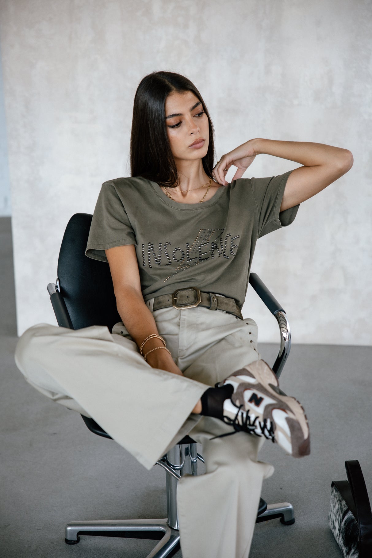 Pantalon large Femme Nickie Studs Felicita abbey stone | Freeman T. Porter