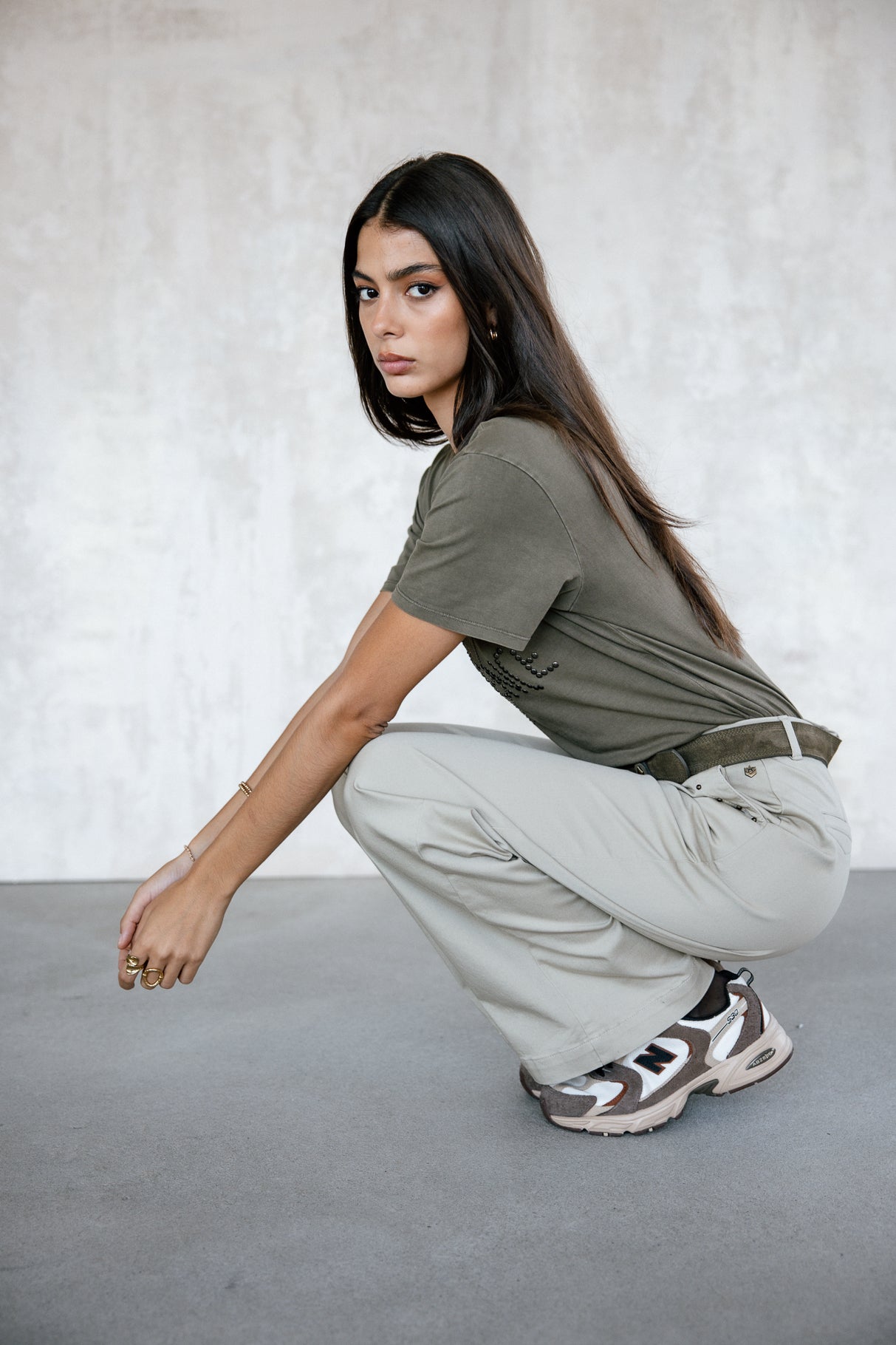 Pantalon large Femme Nickie Studs Felicita abbey stone | Freeman T. Porter