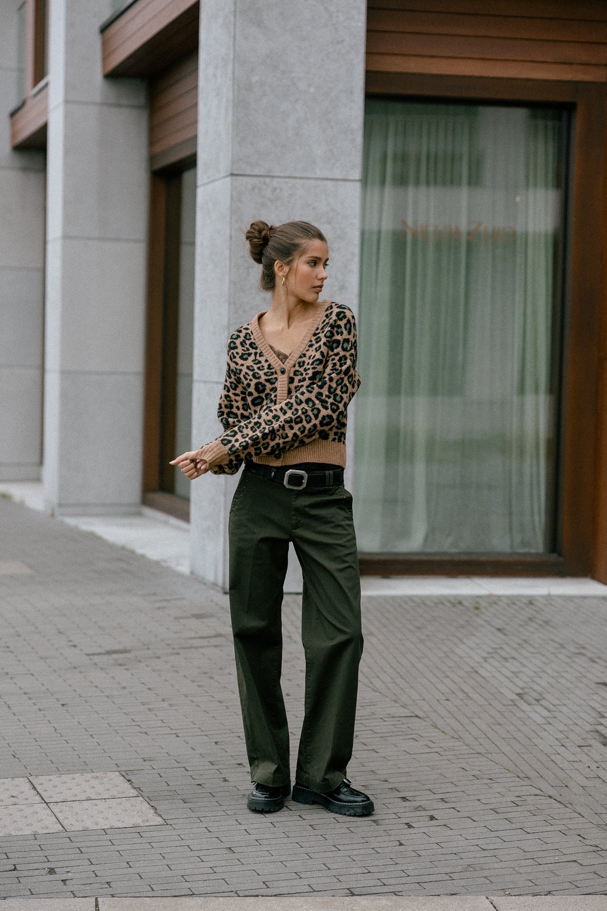 Pantalon large Femme Nickie Studs Felicita forest night | Freeman T. Porter