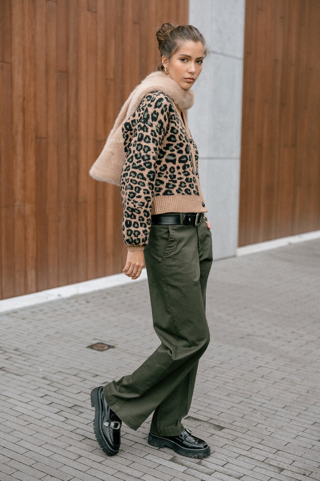 Pantalon large Femme Nickie Studs Felicita forest night | Freeman T. Porter