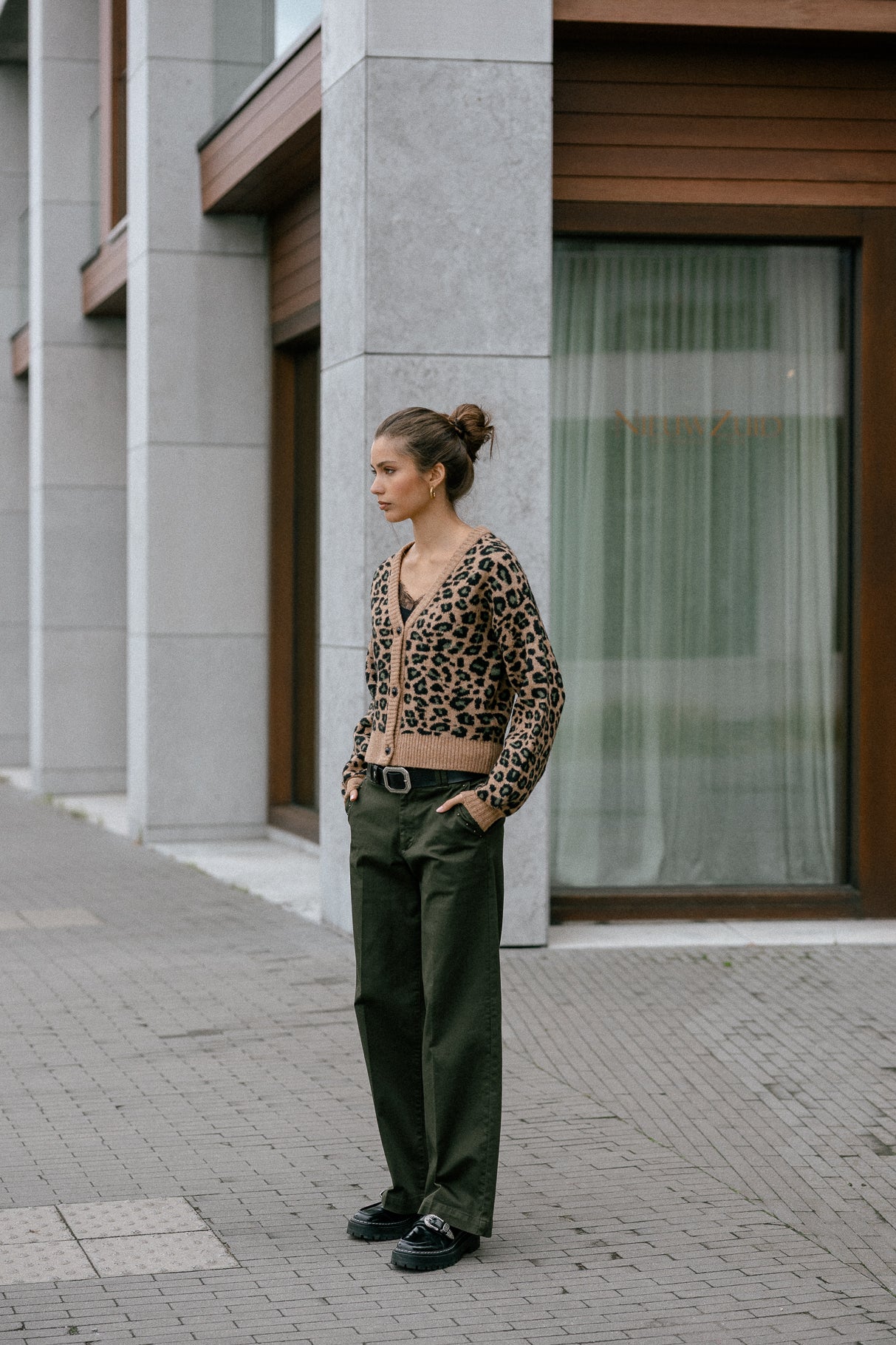Pantalon large Femme Nickie Studs Felicita forest night | Freeman T. Porter