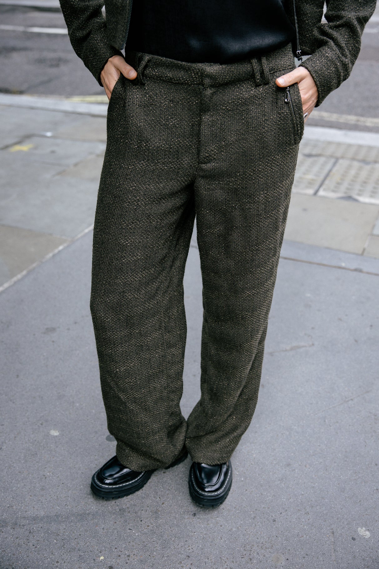 Pantalon large Femme Nickie Wisteria olive night | Freeman T. Porter