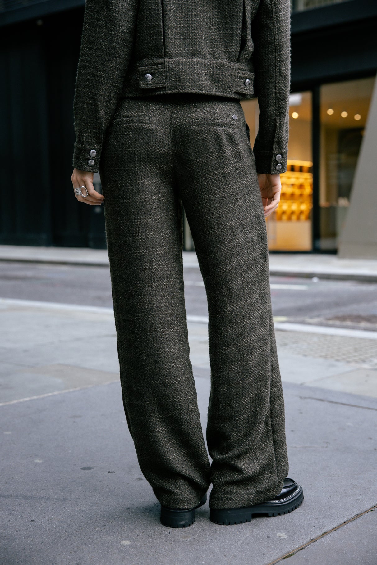 Pantalon large Femme Nickie Wisteria olive night | Freeman T. Porter