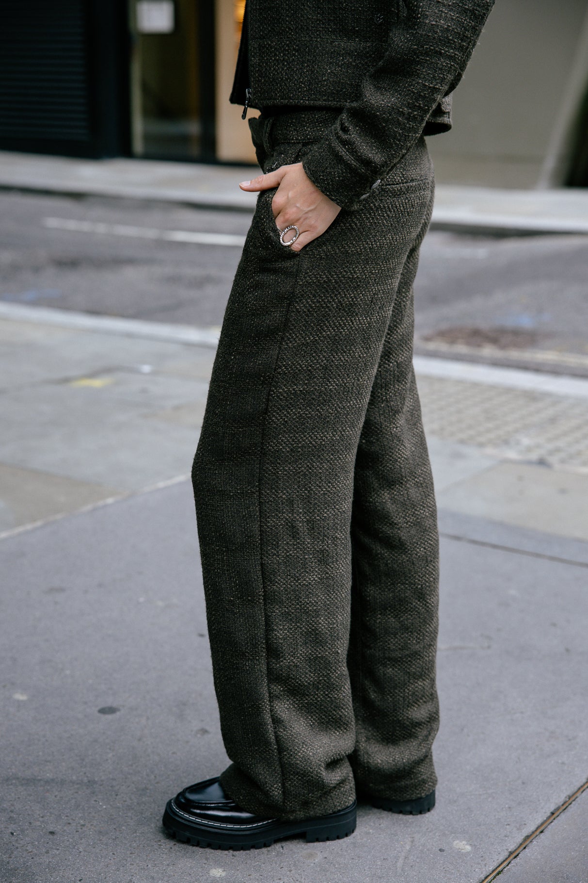 Pantalon large Femme Nickie Wisteria olive night | Freeman T. Porter