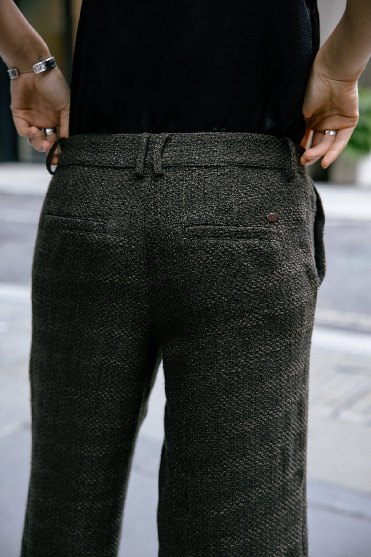 Pantalon large Femme Nickie Wisteria olive night | Freeman T. Porter