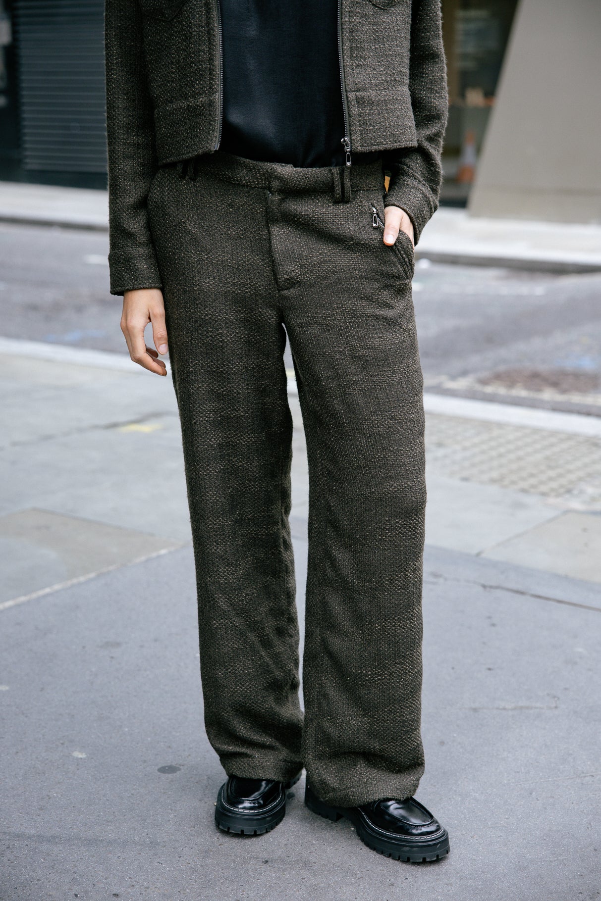 Pantalon large Femme Nickie Wisteria olive night | Freeman T. Porter