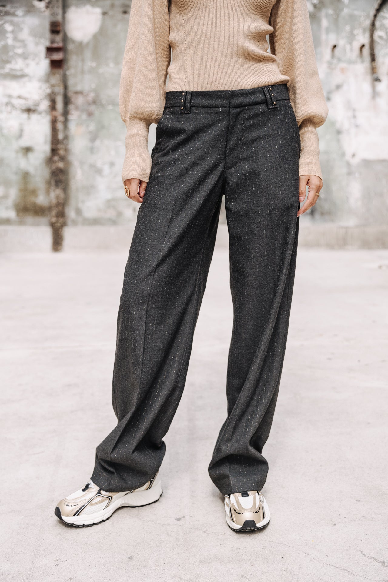 Pantalon large chino Femme Nickie Zephir moon rock | Freeman T. Porter