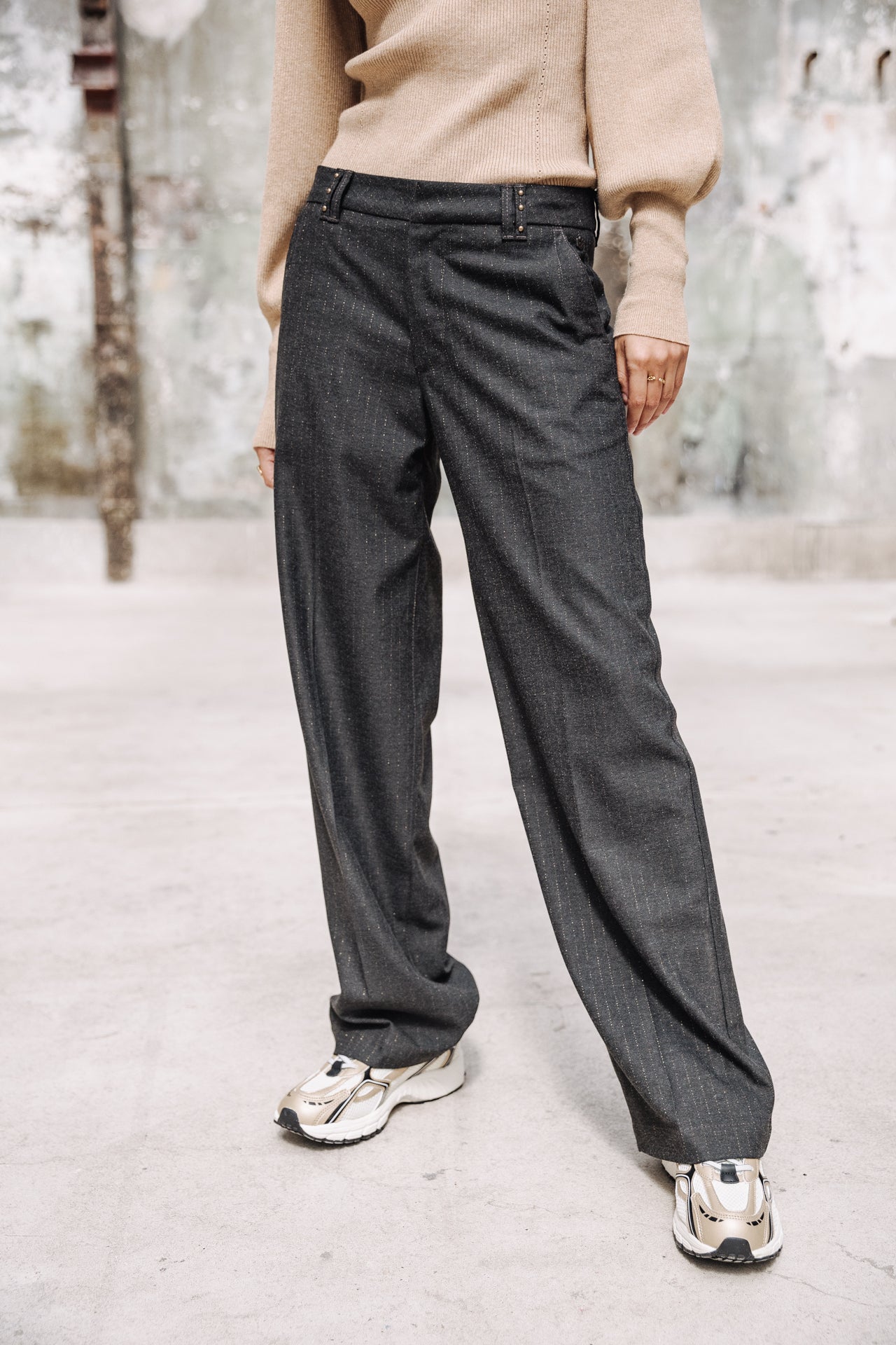 Pantalon large chino Femme Nickie Zephir moon rock | Freeman T. Porter