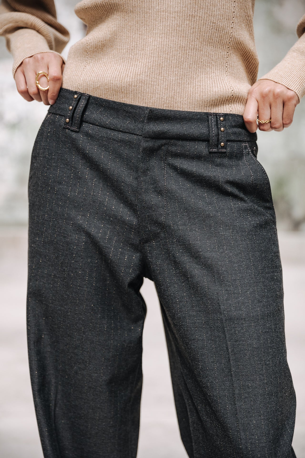 Pantalon large chino Femme Nickie Zephir moon rock | Freeman T. Porter