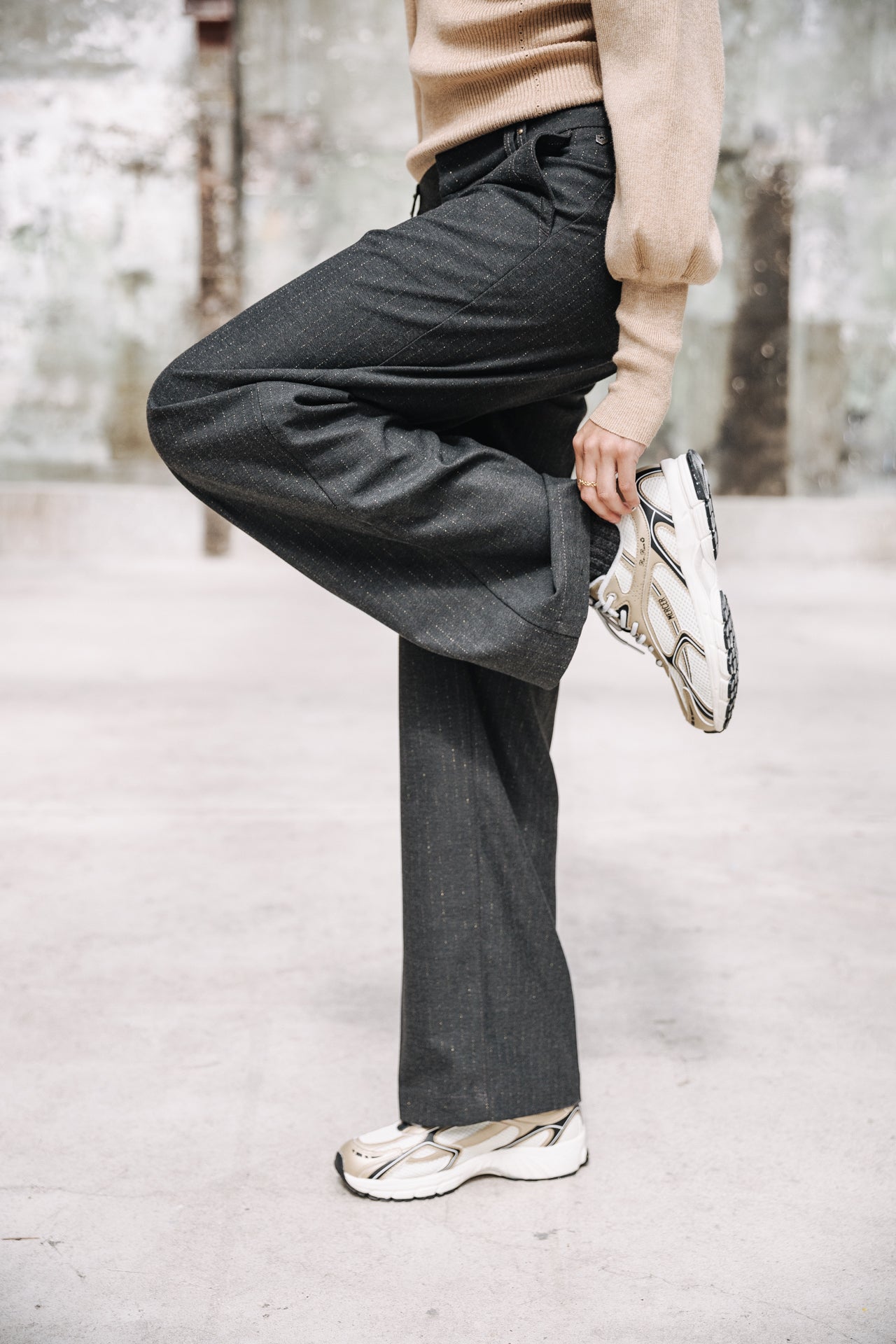 Pantalon large chino Femme Nickie Zephir moon rock | Freeman T. Porter