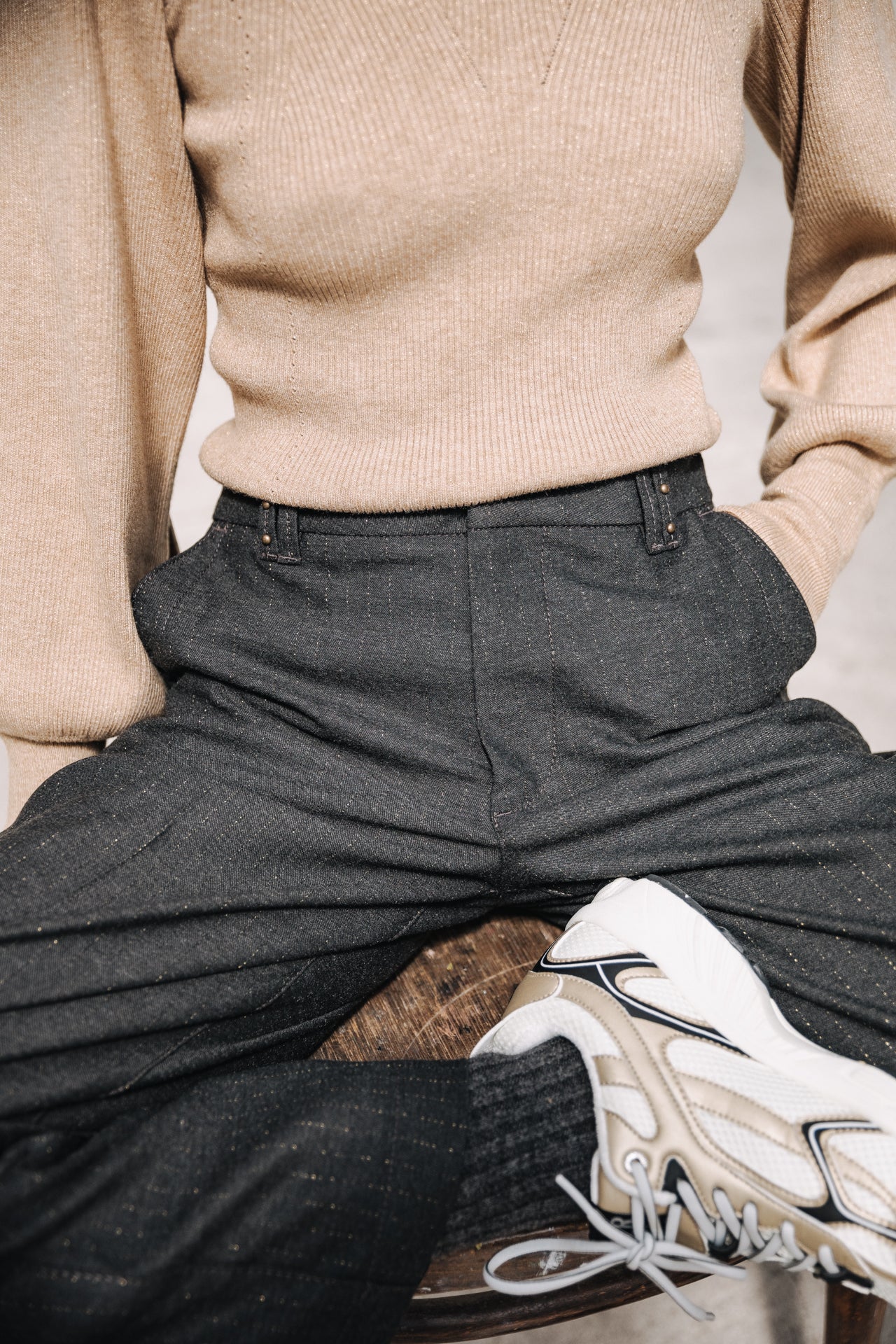 Pantalon large chino Femme Nickie Zephir moon rock | Freeman T. Porter