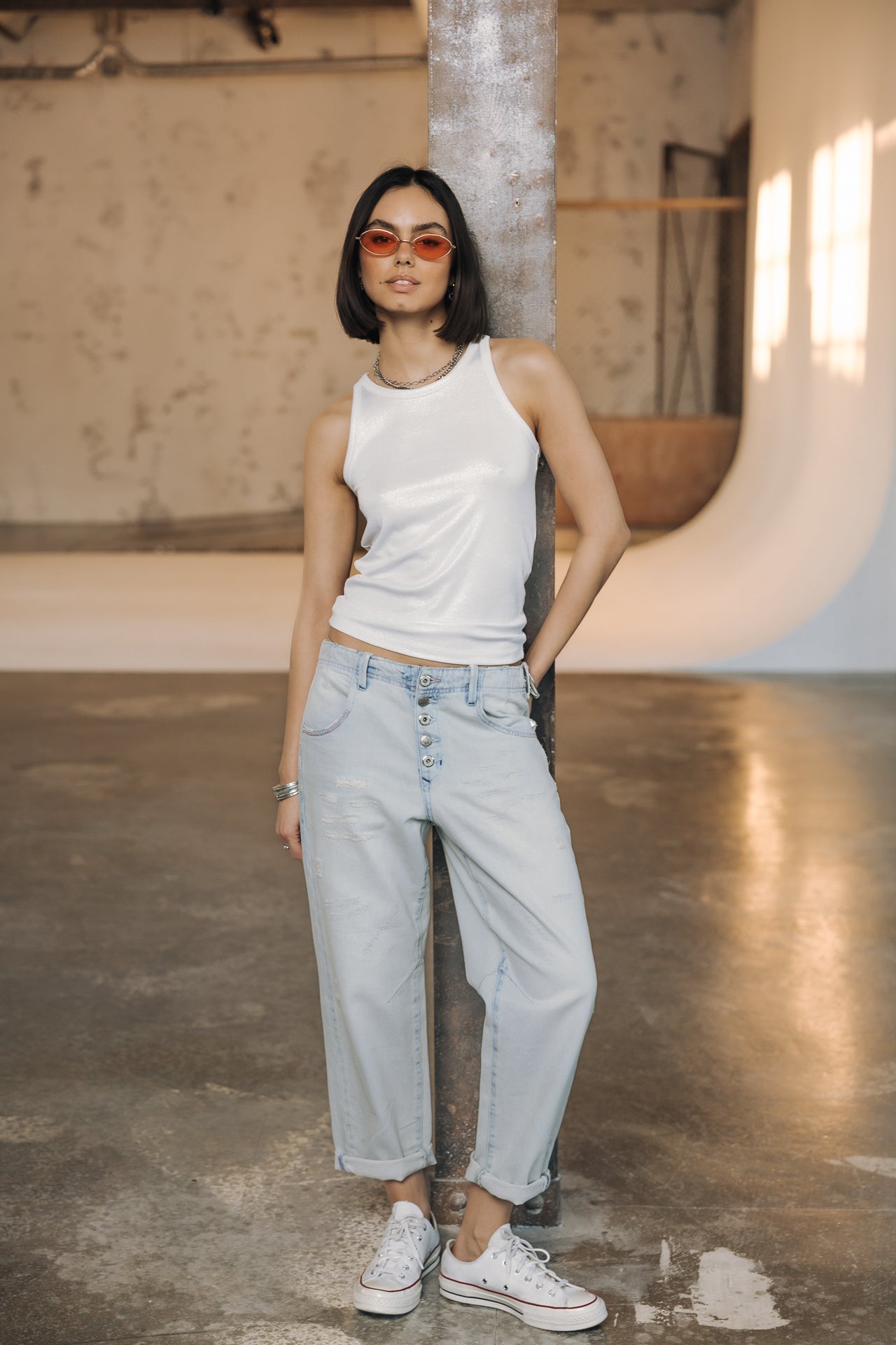 Jeans boyfriend droit Femme Sloane scoop | Freeman T. Porter