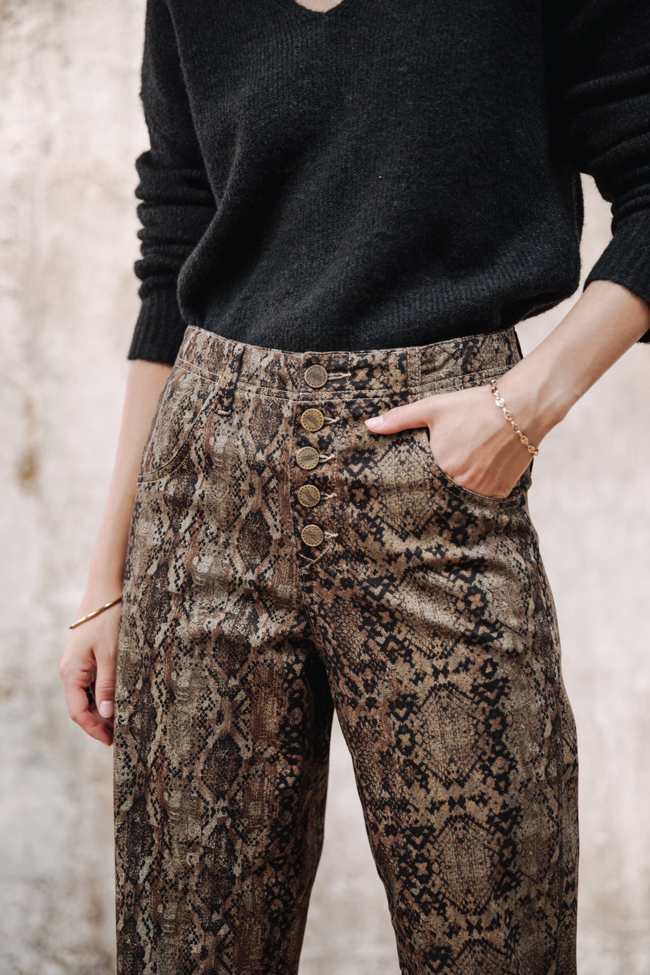 Pantalon boyfriend droit Femme Sloane Mamba original | Freeman T. Porter