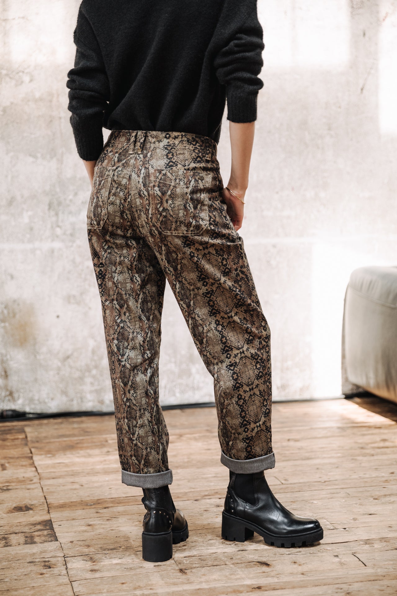 Pantalon boyfriend droit Femme Sloane Mamba original | Freeman T. Porter