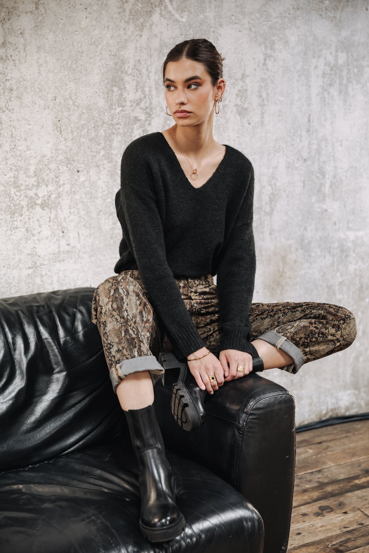 Pantalon boyfriend droit Femme Sloane Mamba original | Freeman T. Porter