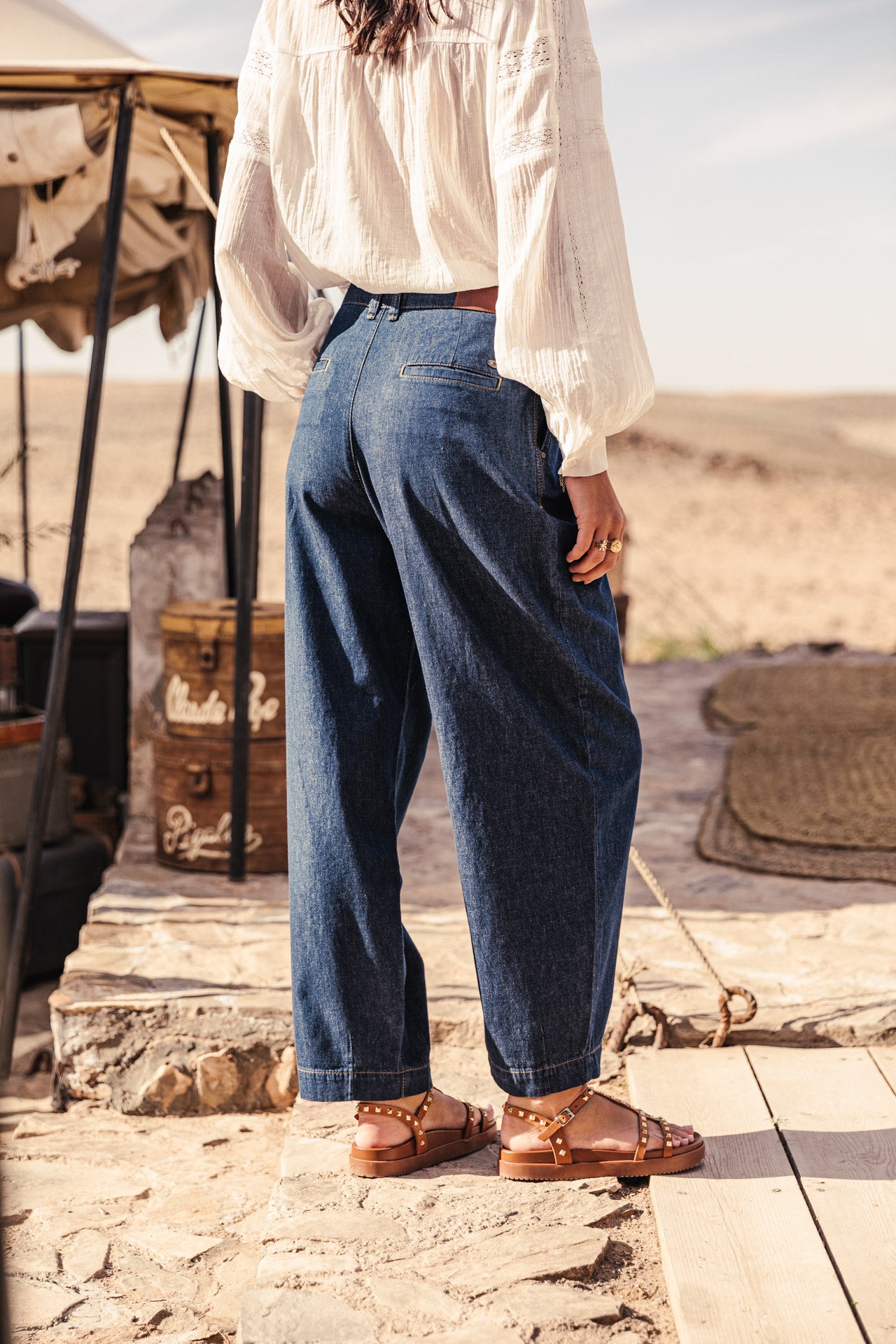 Jeans jambes ballons Femme Kalya Denim manzana dark | Freeman T. Porter
