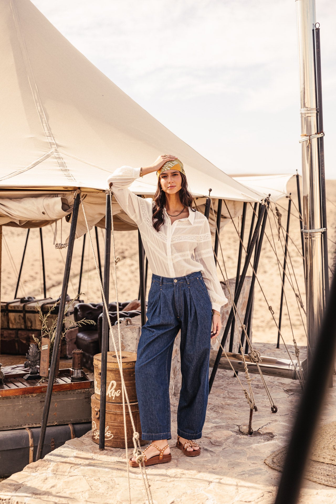 Jeans jambes ballons Femme Kalya Denim manzana dark | Freeman T. Porter
