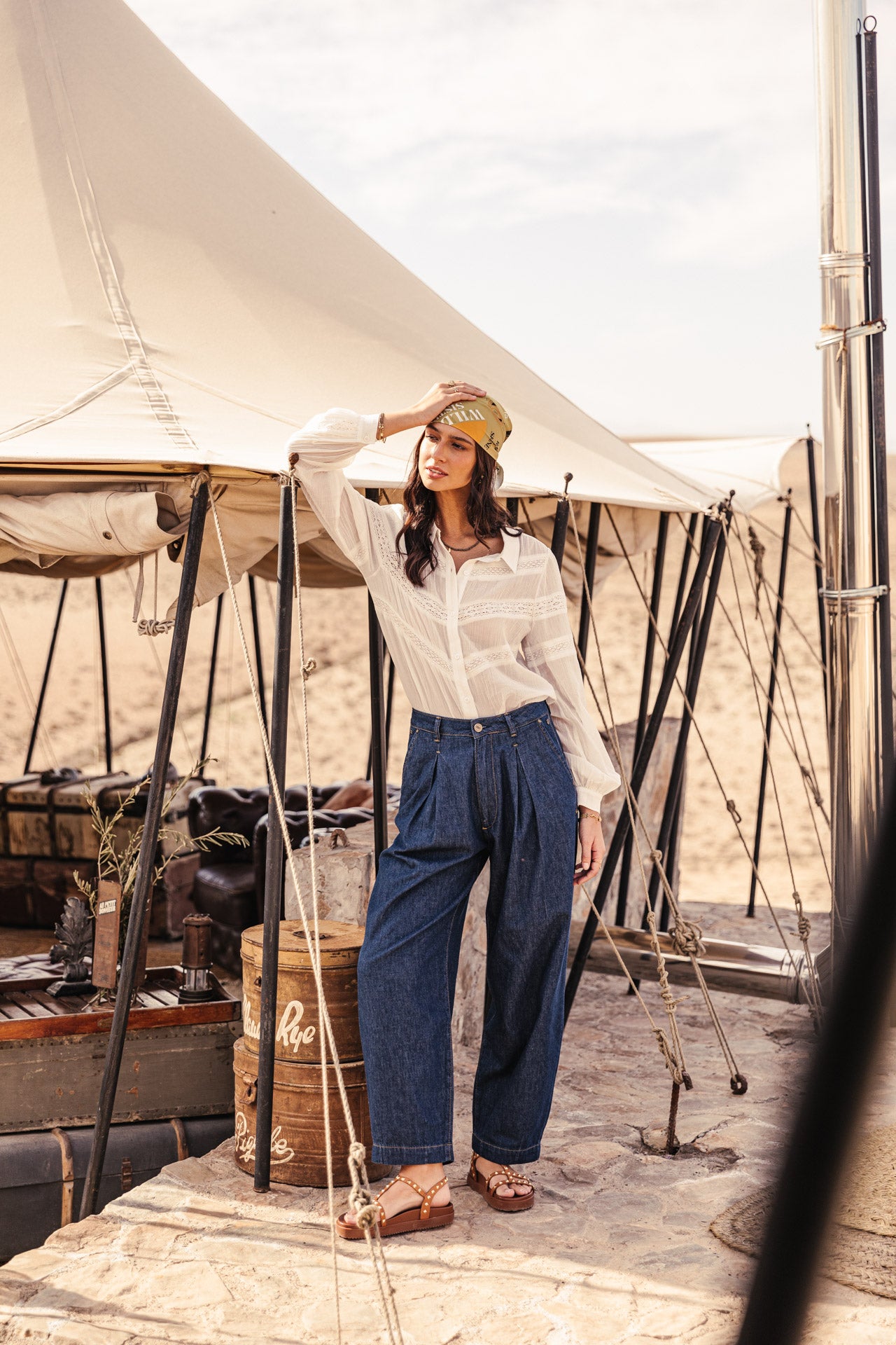 Jeans jambes ballons Femme Kalya Denim manzana dark | Freeman T. Porter