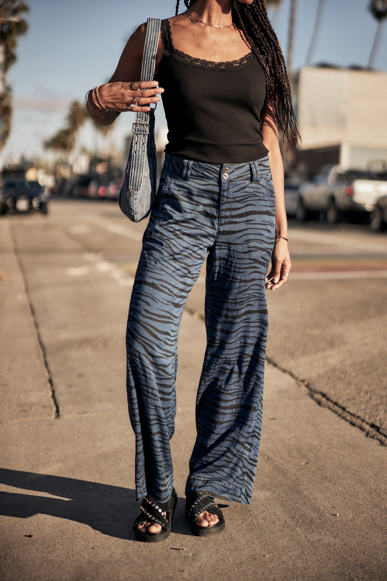 Pantalon large Femme Maryel Zebrana original | Freeman T. Porter