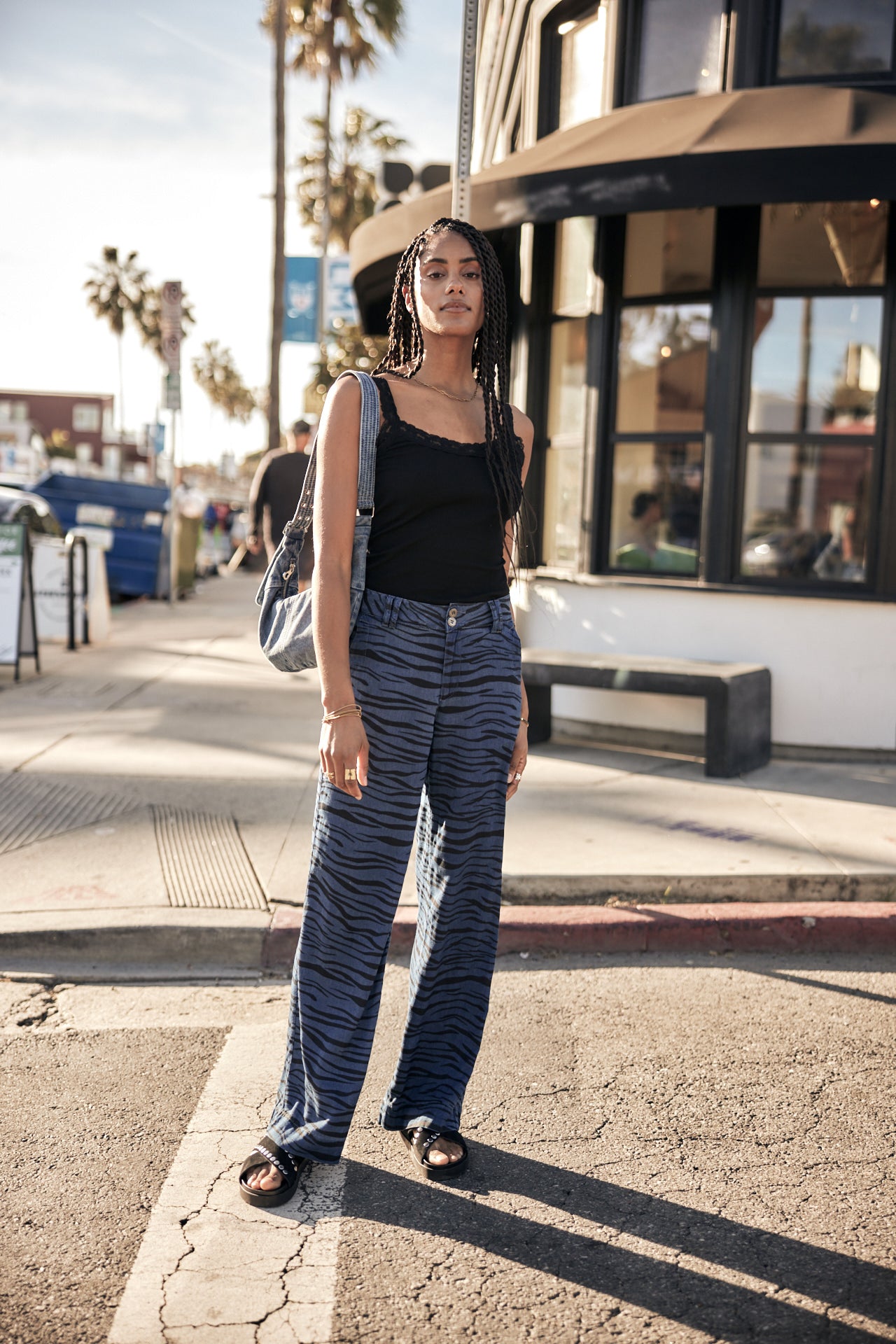 Pantalon large Woman Maryel Zebrana original | Freeman T. Porter