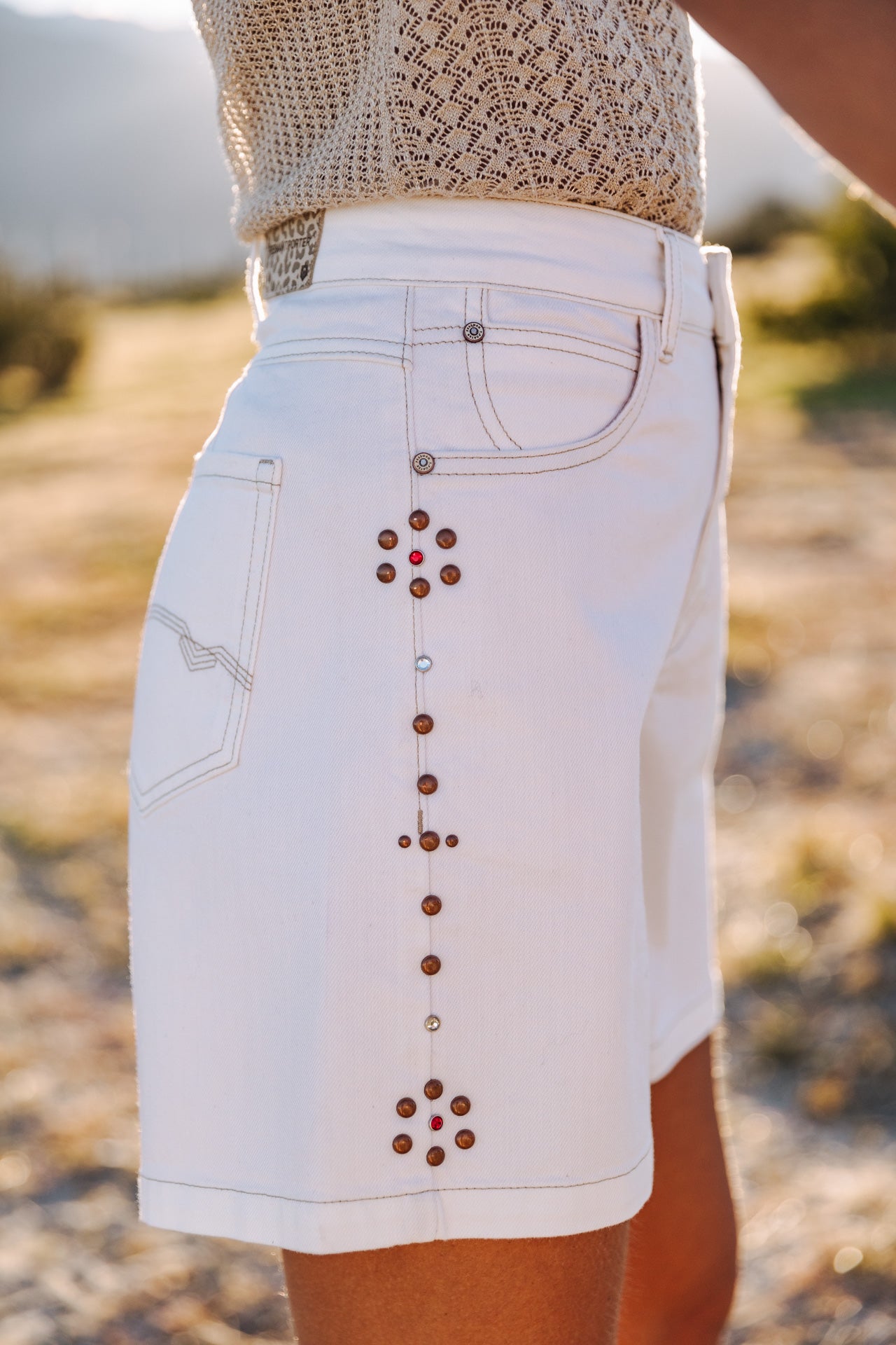 Short loose Woman Judy Andalousia off white | Freeman T. Porter