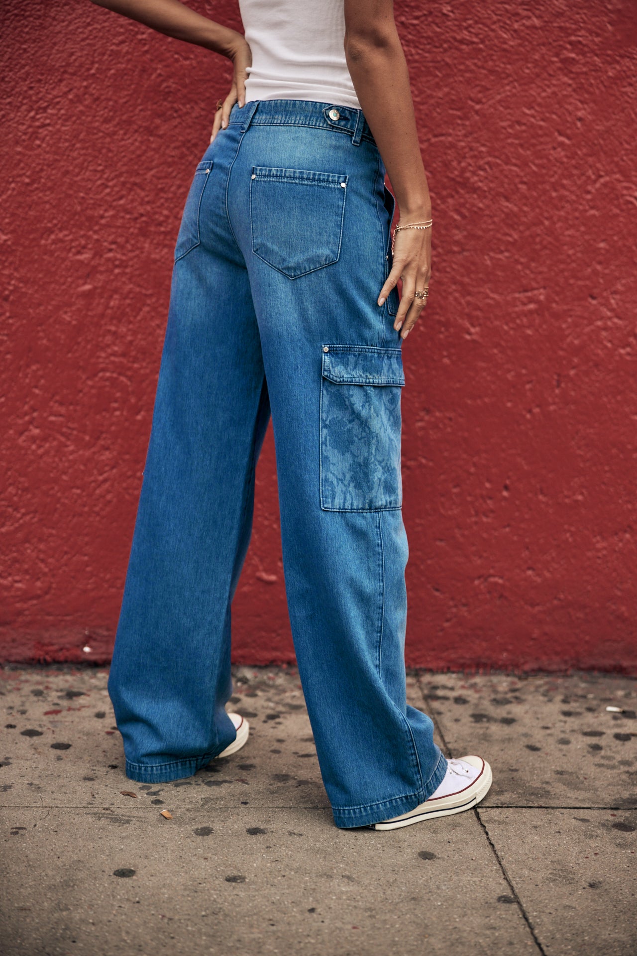 Jeans cargo large Femme Moxie Denim milos | Freeman T. Porter