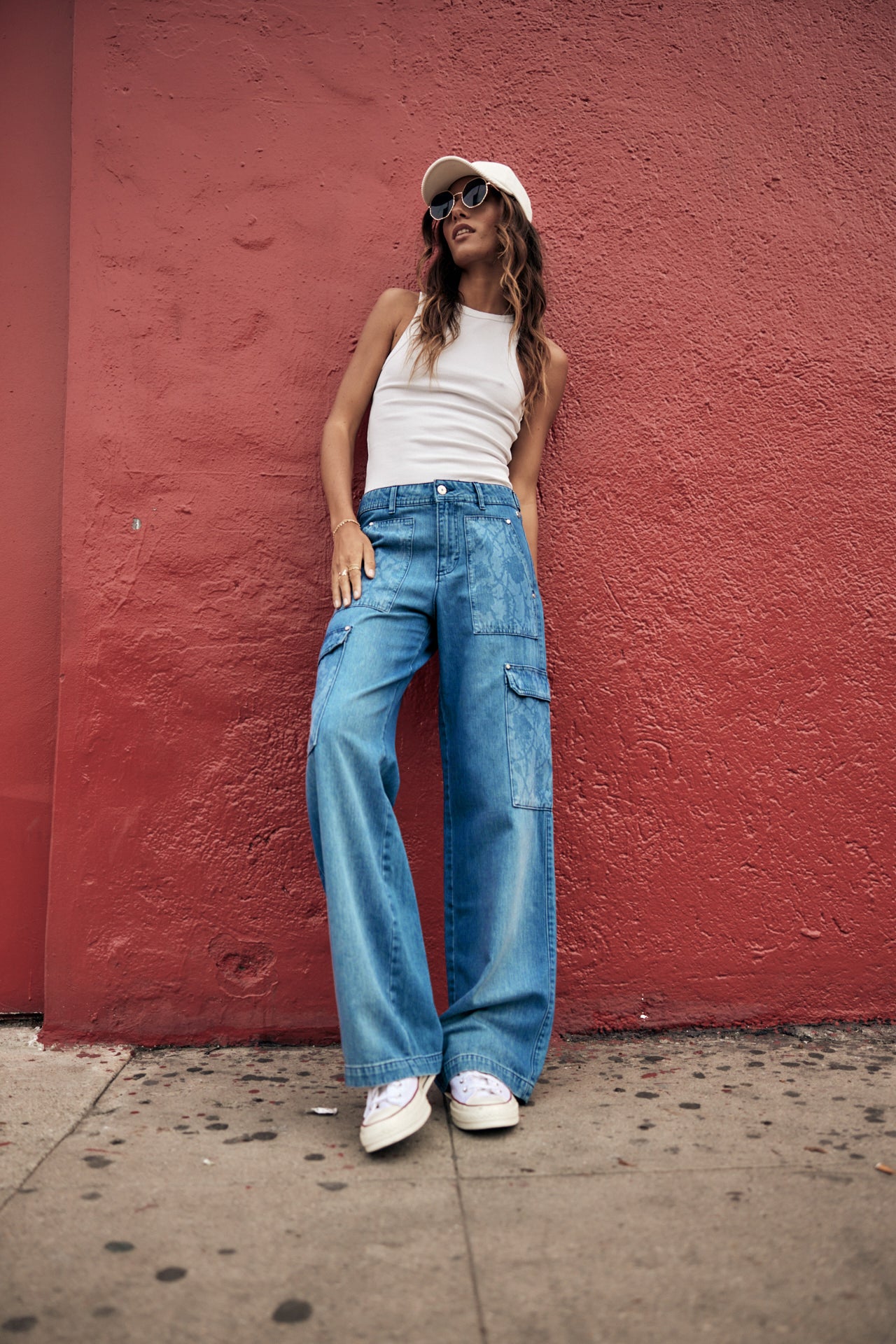 Jeans cargo large Femme Moxie Denim milos | Freeman T. Porter