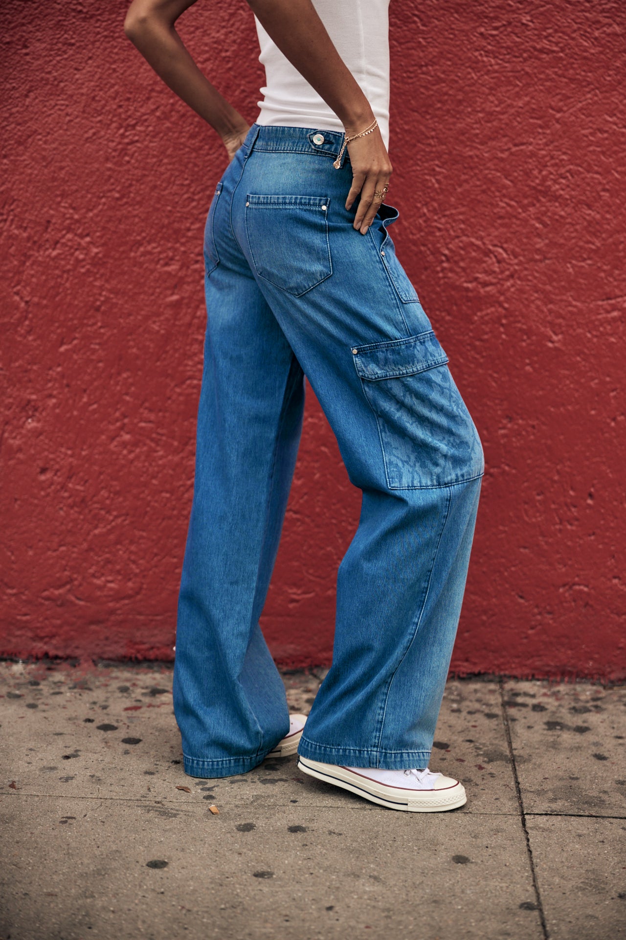 Jeans cargo large Femme Moxie Denim milos | Freeman T. Porter