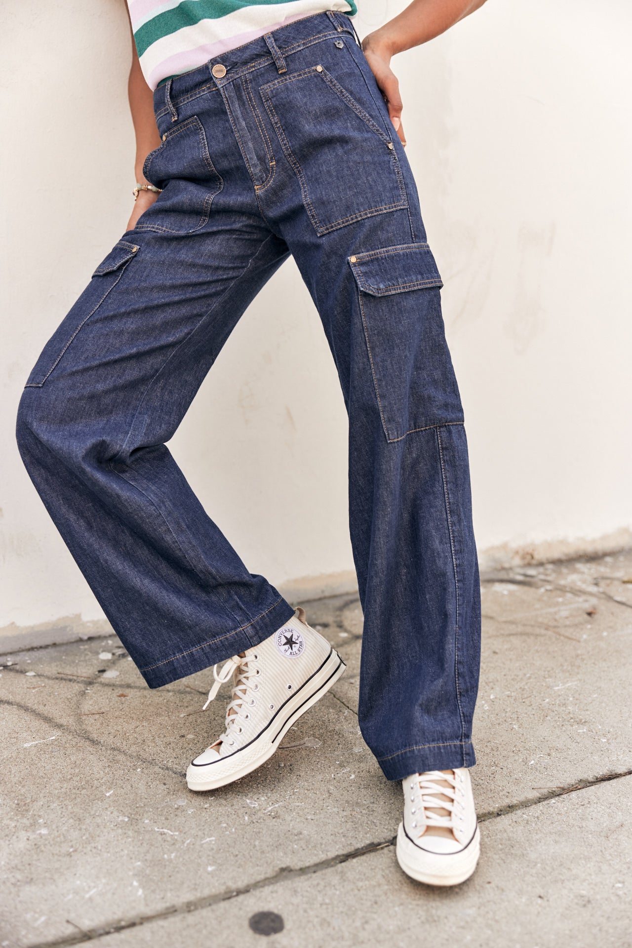 Jeans cargo large Frau Moxie Denim manzana dark | Freeman T. Porter
