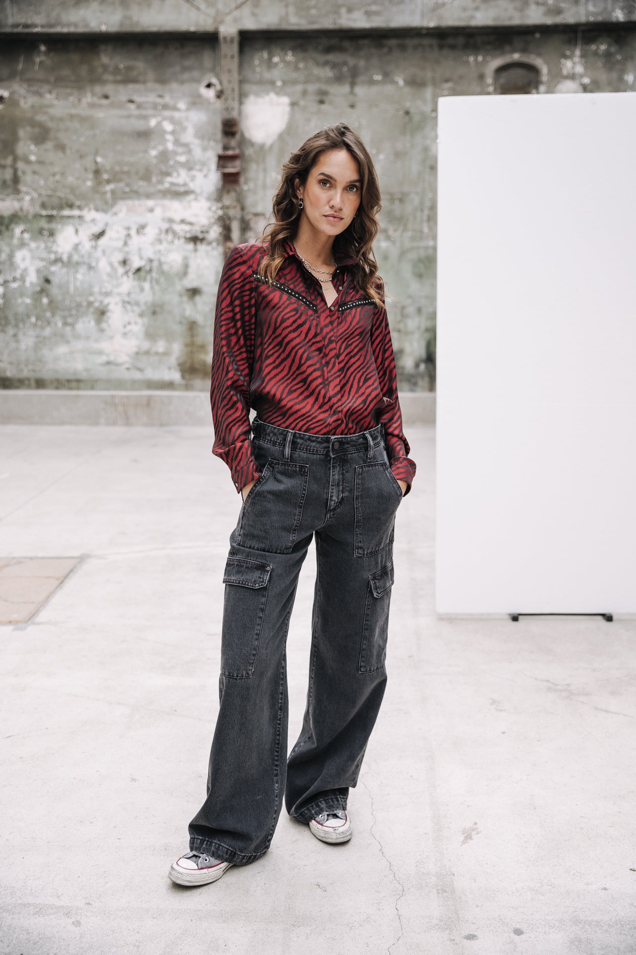 Jeans cargo large Femme Moxie sapia | Freeman T. Porter