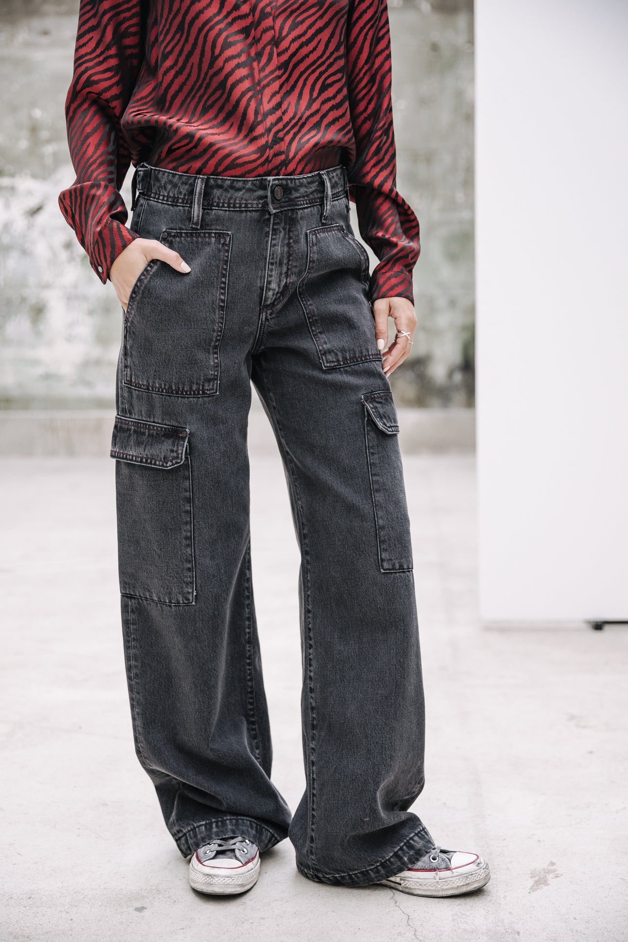 Jeans cargo large Femme Moxie sapia | Freeman T. Porter