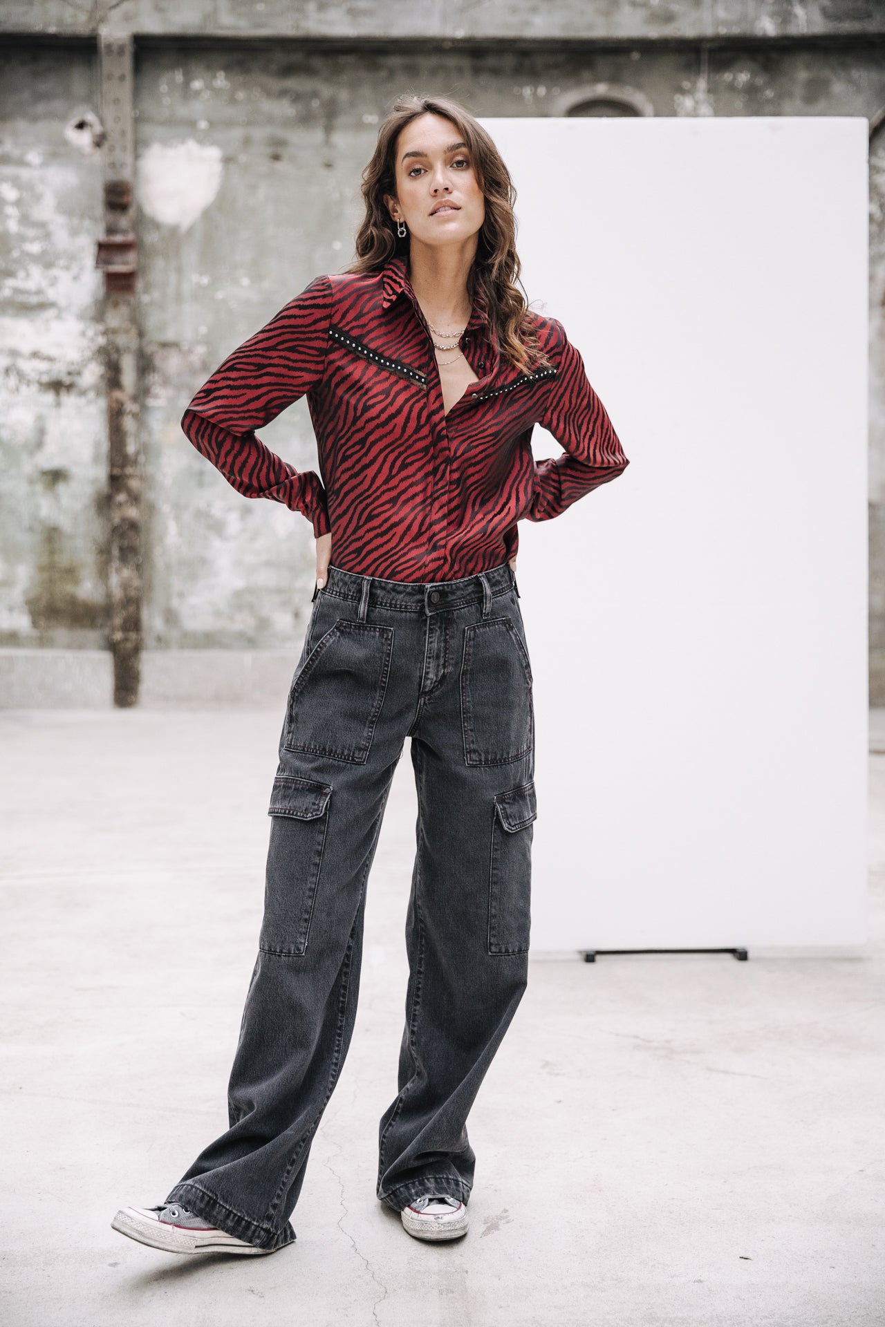 Jeans cargo large Femme Moxie sapia | Freeman T. Porter