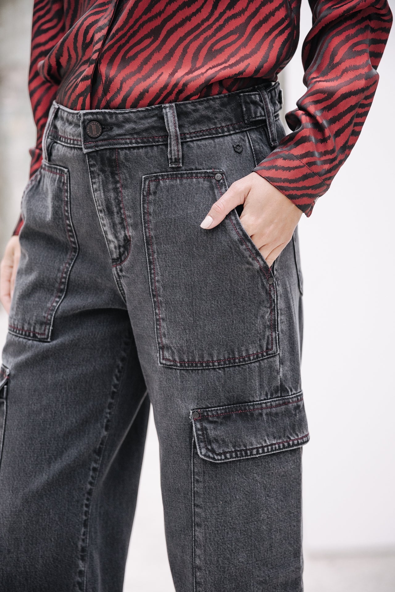 Jeans cargo large Femme Moxie sapia | Freeman T. Porter