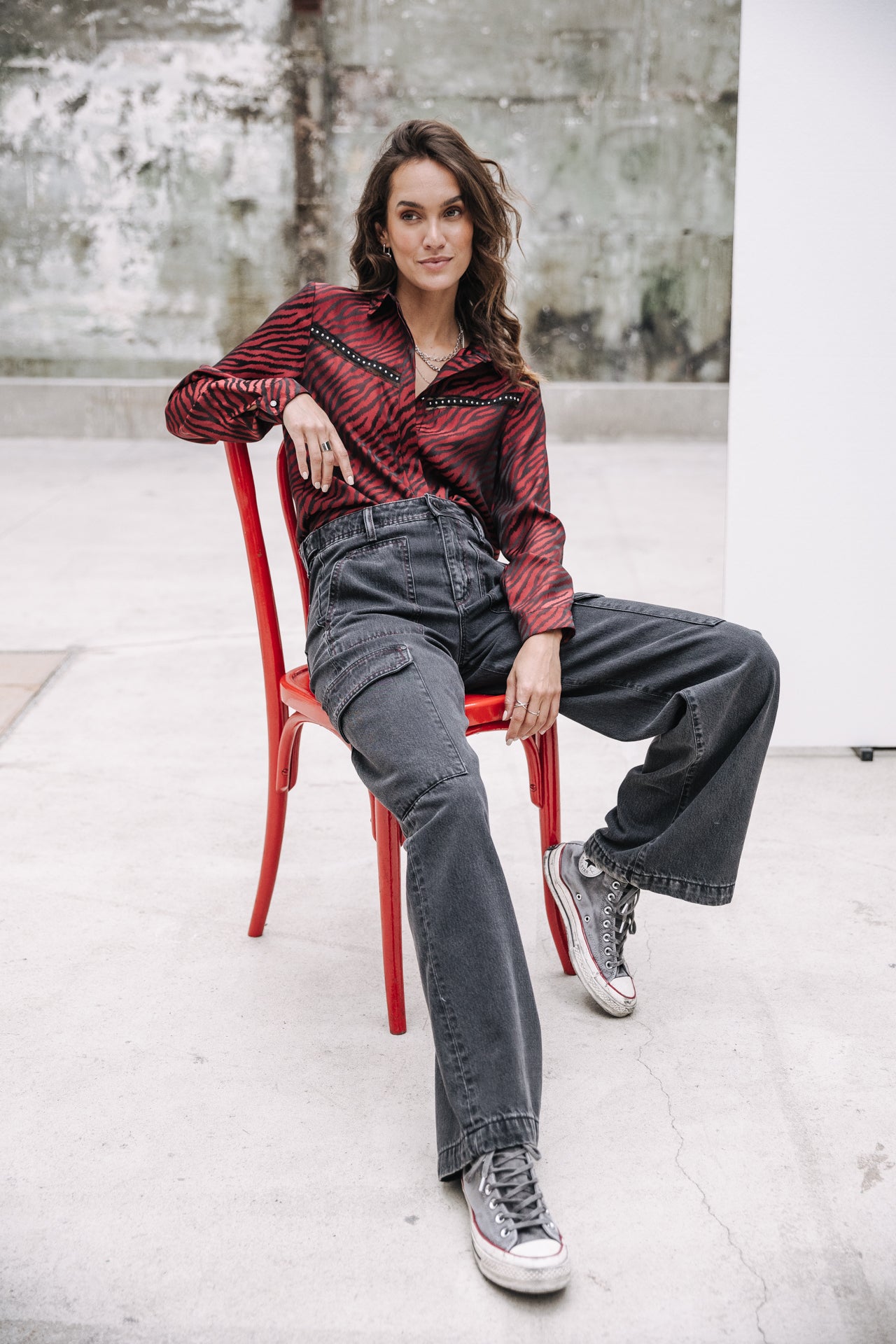 Jeans cargo large Femme Moxie sapia | Freeman T. Porter