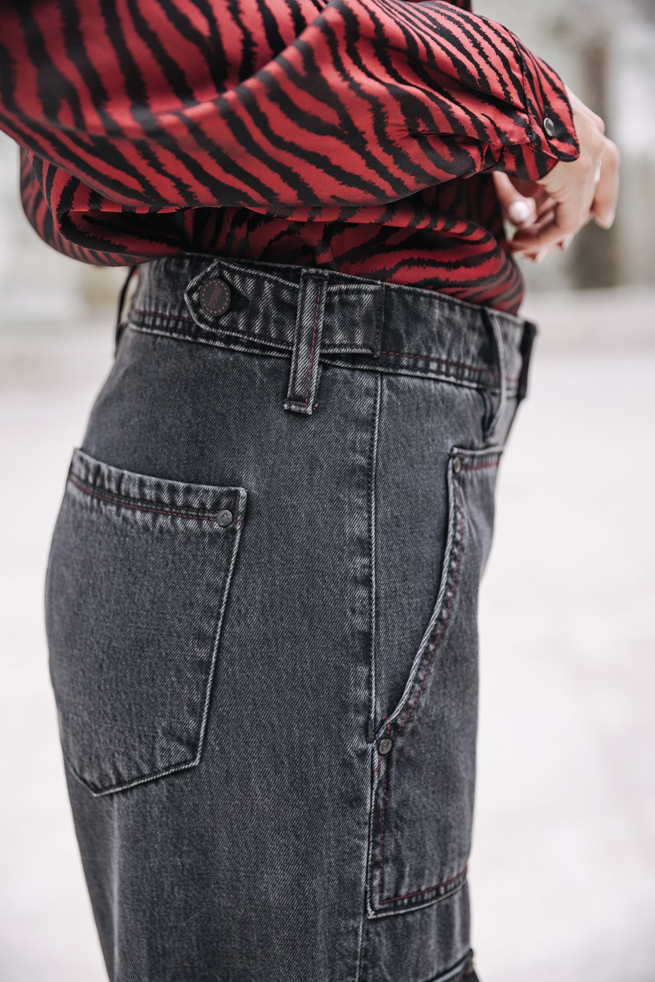 Jeans cargo large Femme Moxie sapia | Freeman T. Porter