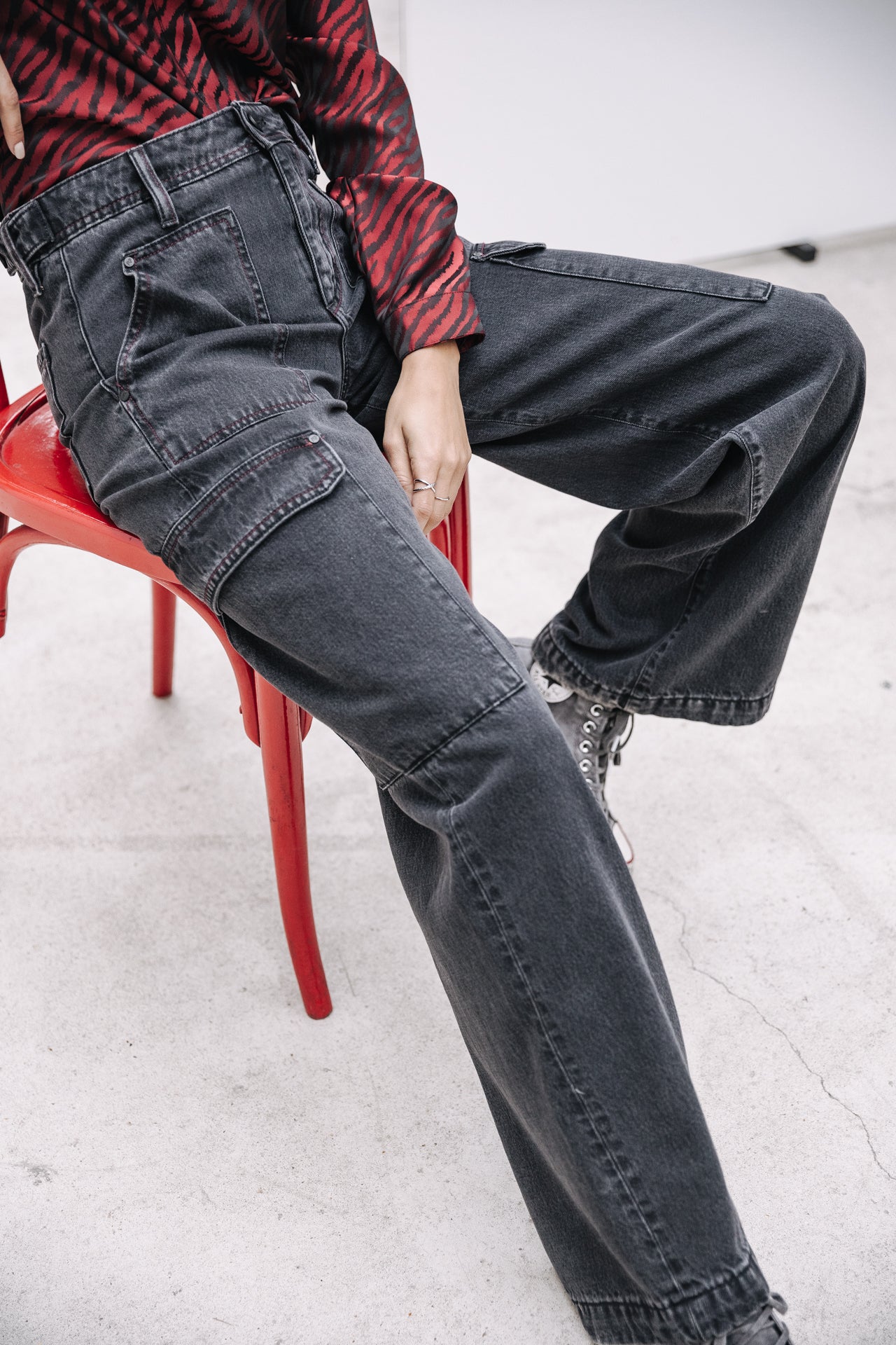 Jeans cargo large Femme Moxie sapia | Freeman T. Porter