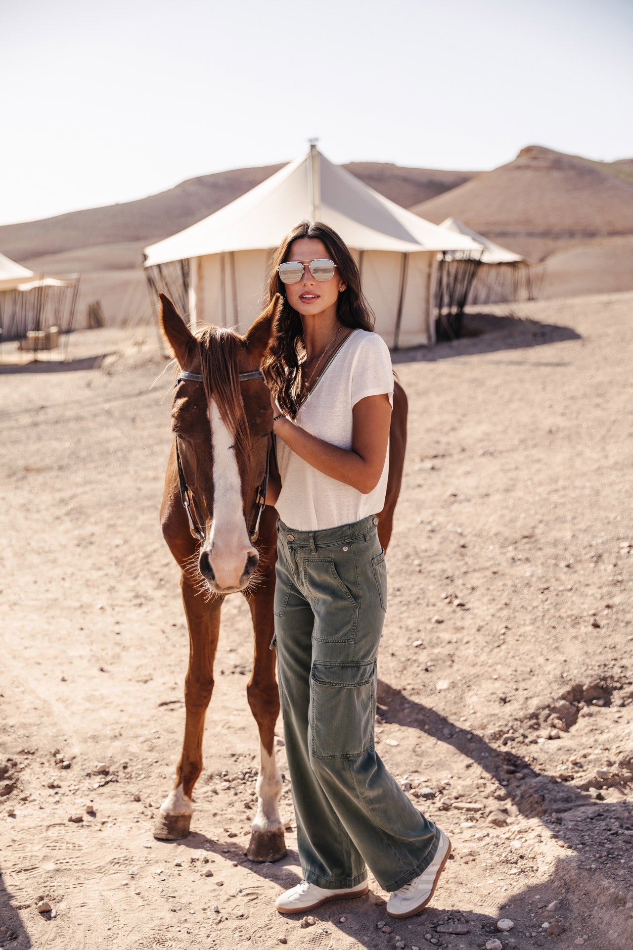Pantalon cargo large Femme Moxie Jazz laurel wreath | Freeman T. Porter
