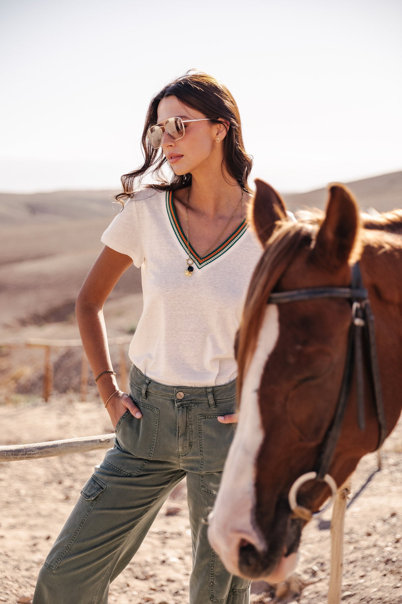 Pantalon cargo large Femme Moxie Jazz laurel wreath | Freeman T. Porter