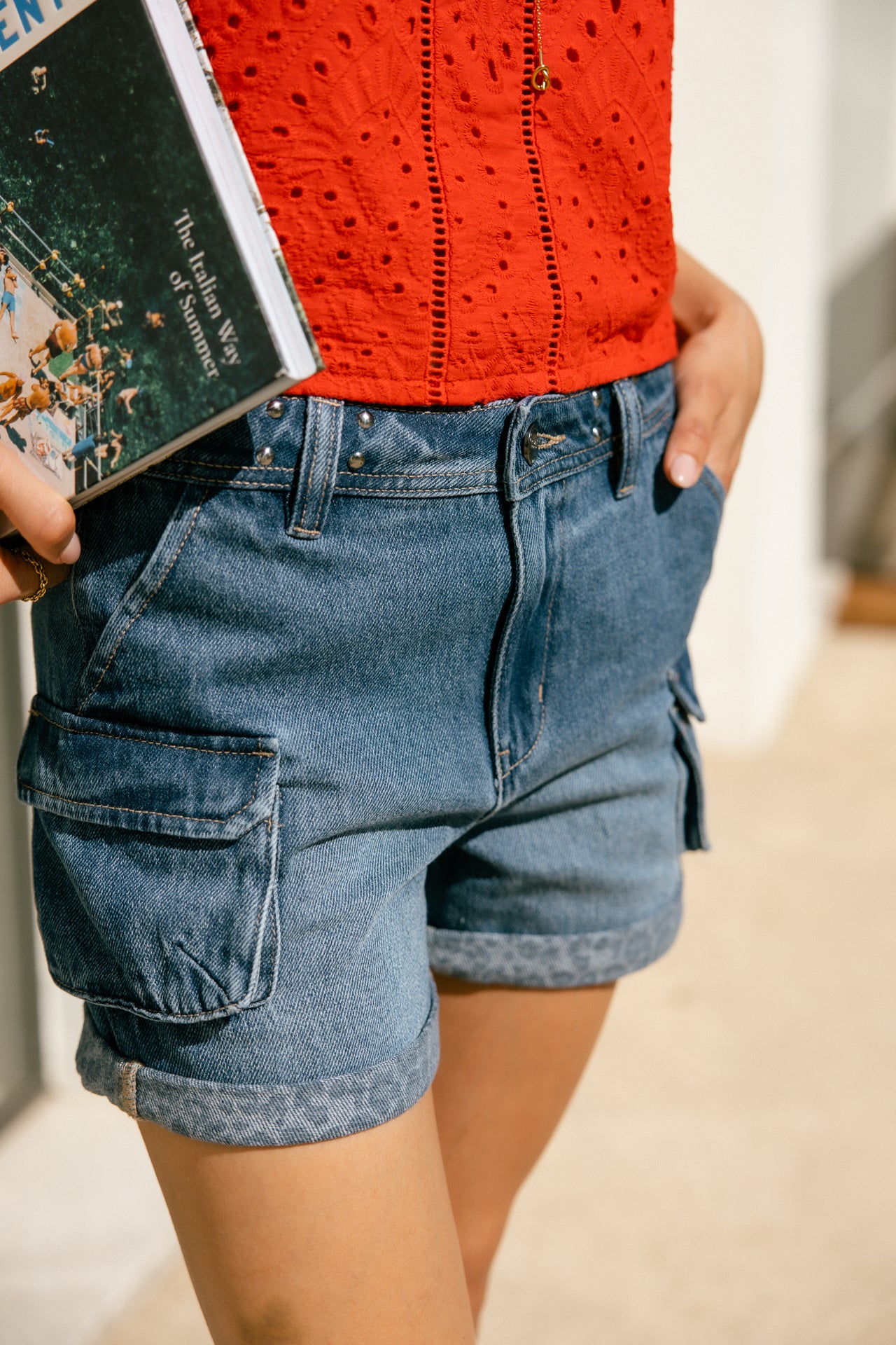 Straight shorts Woman Alana Denim jilin med blue | Freeman T. Porter