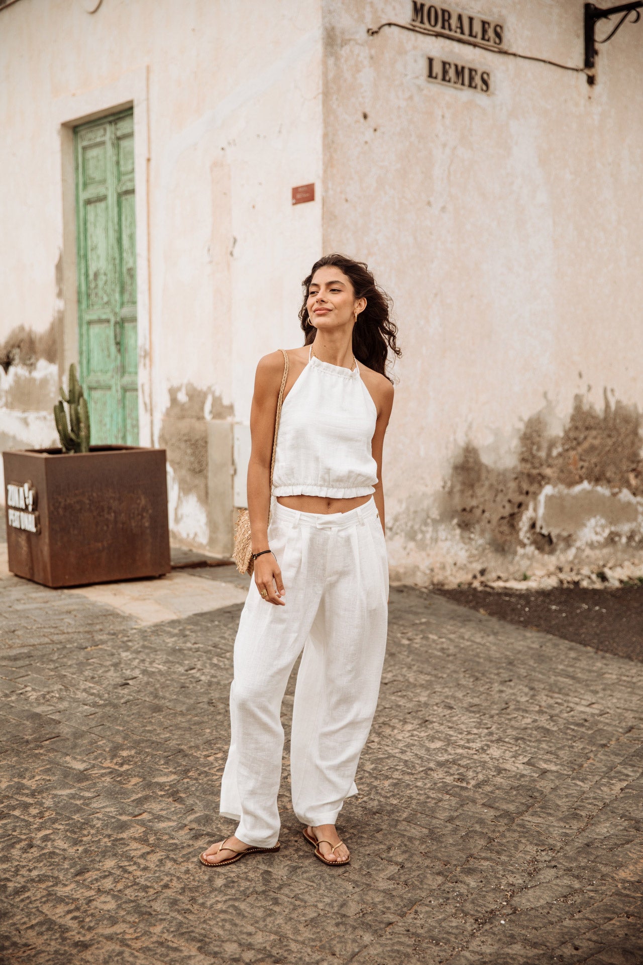 Pantalon large Femme Paolina Natural egret | Freeman T. Porter