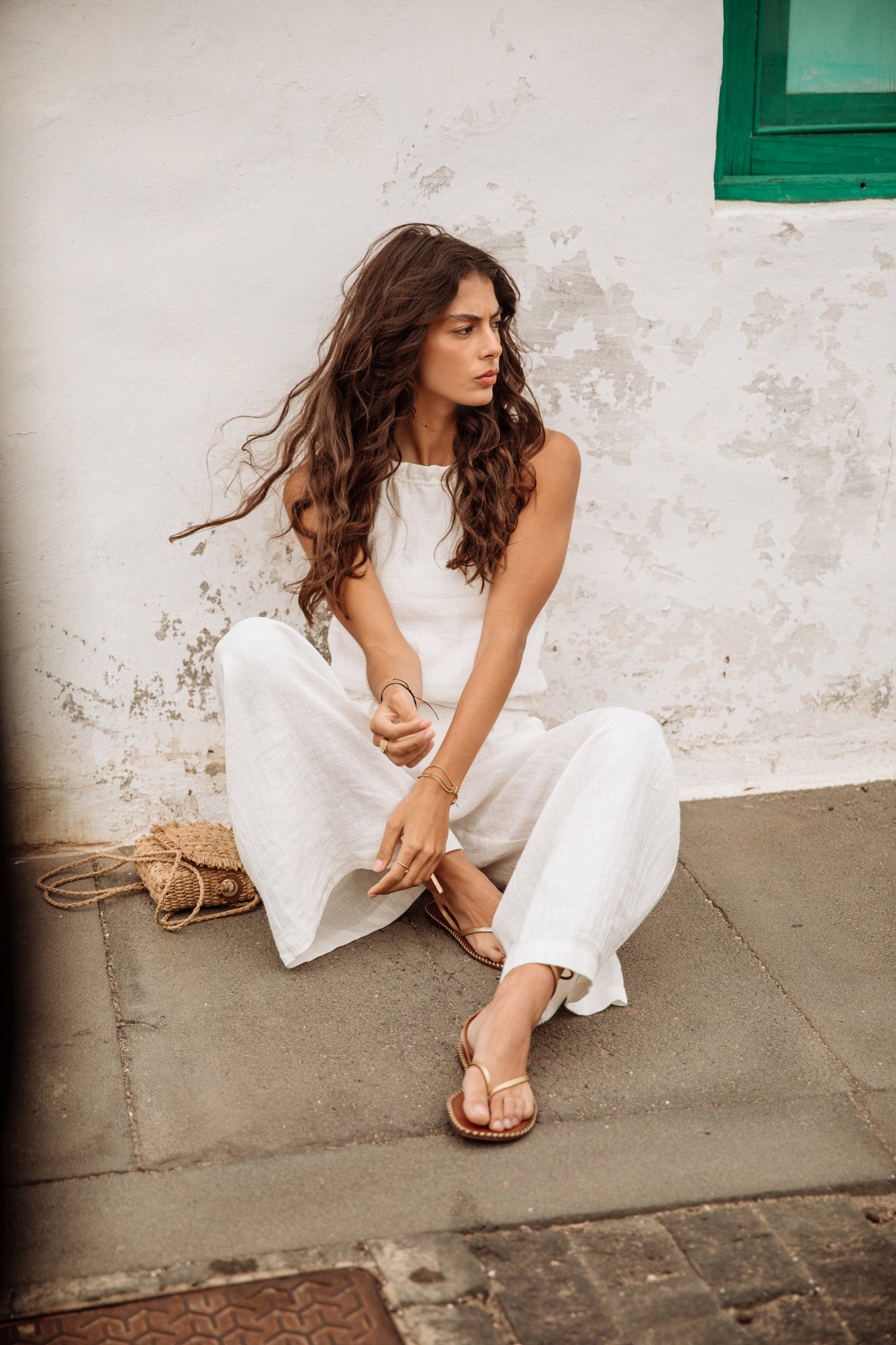Pantalon large Femme Paolina Natural egret | Freeman T. Porter