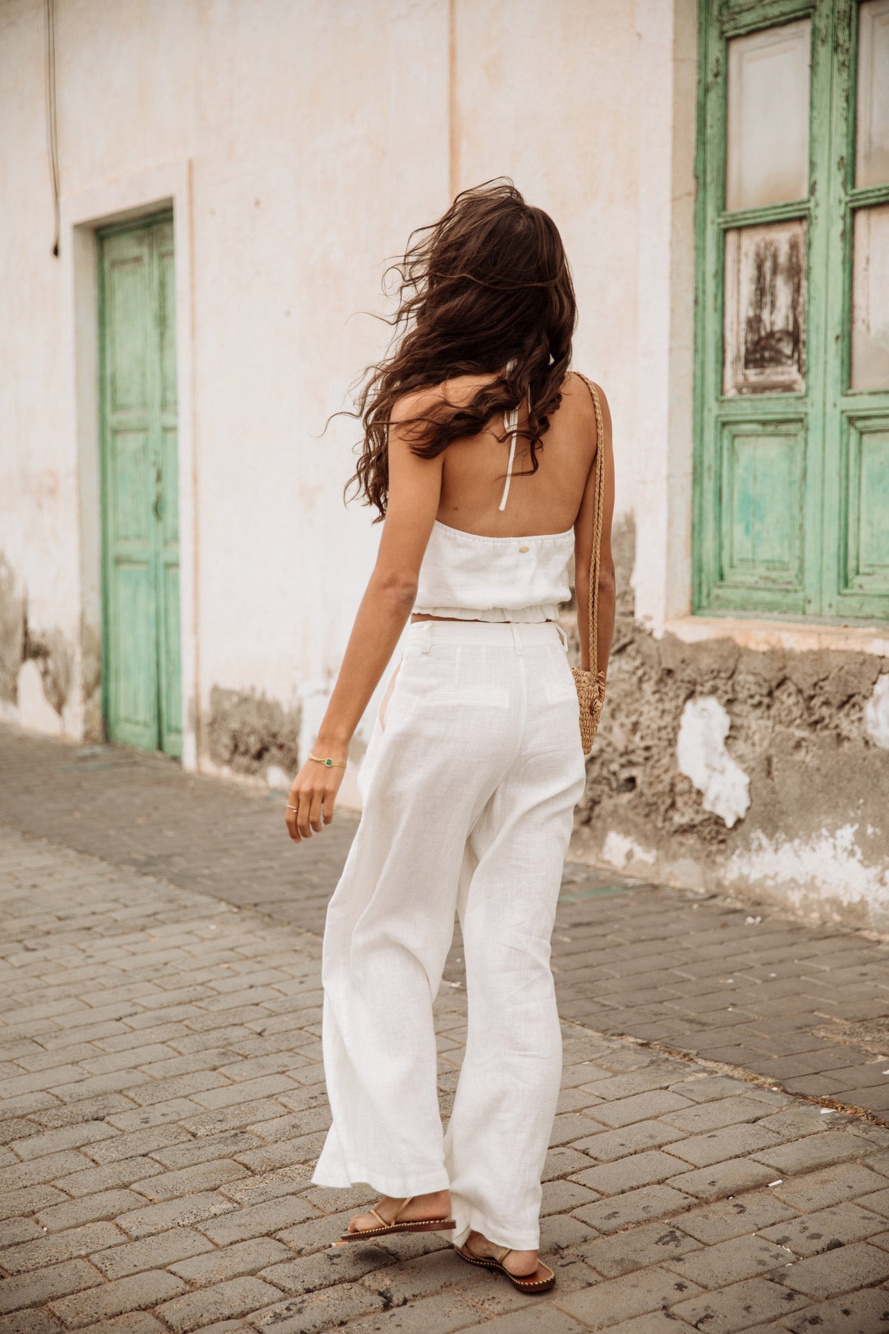 Pantalon large Femme Paolina Natural egret | Freeman T. Porter