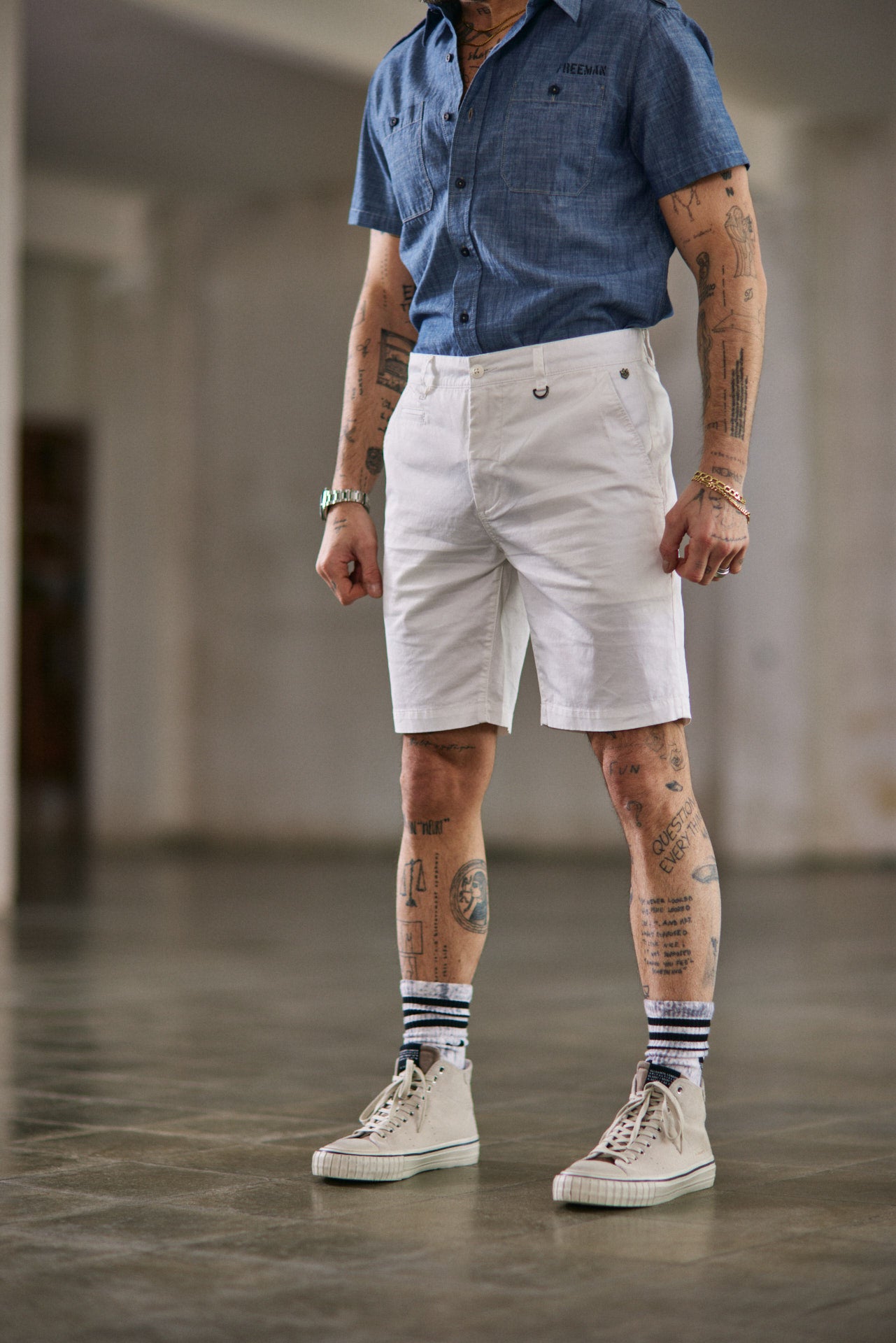 Short Homme Gino Short Spike bright white | Freeman T. Porter