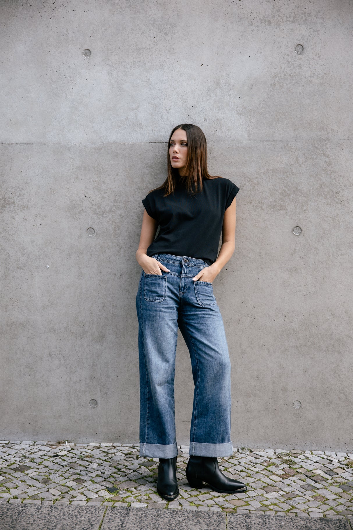 Jeans cropped large Woman Alice Denim barsen | Freeman T. Porter