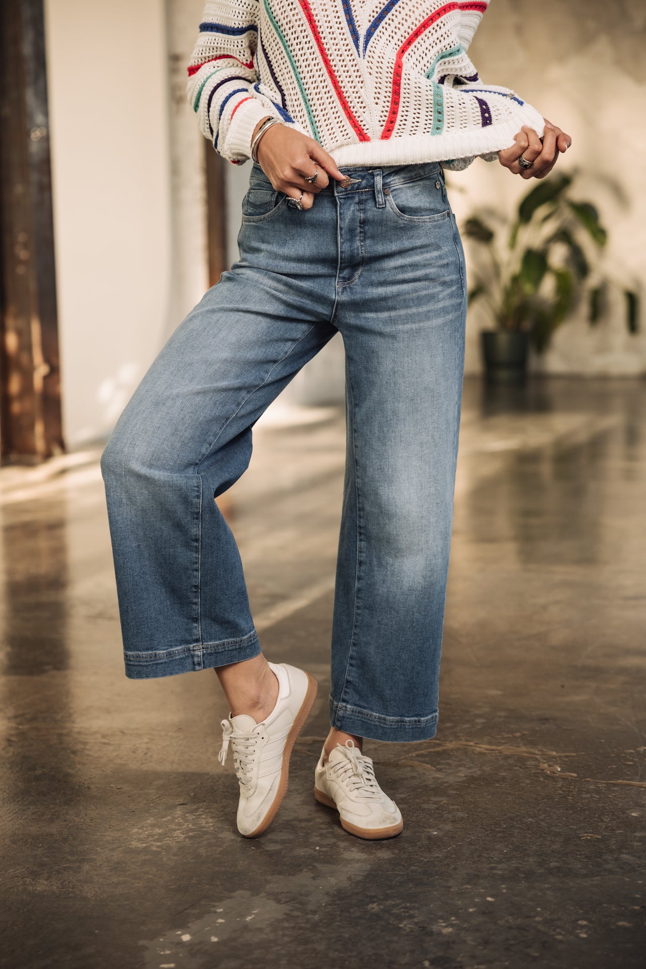 Kalinga Ashok Sudaderas La Vespita Wide Leg Jeans Pantalon Ancho