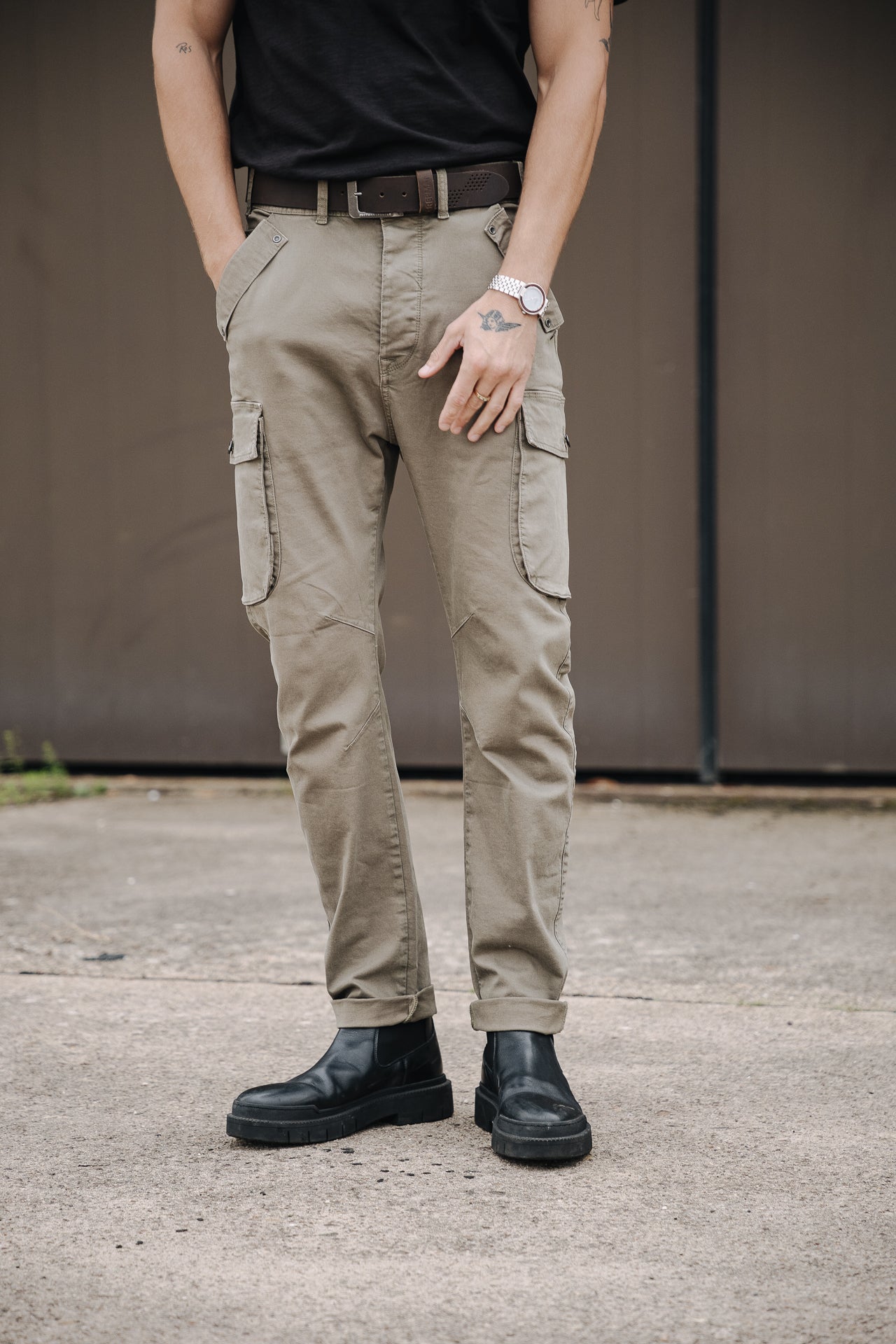 Pantalon cargo Homme Punacho Twilly deep lichen green | Freeman T. Porter